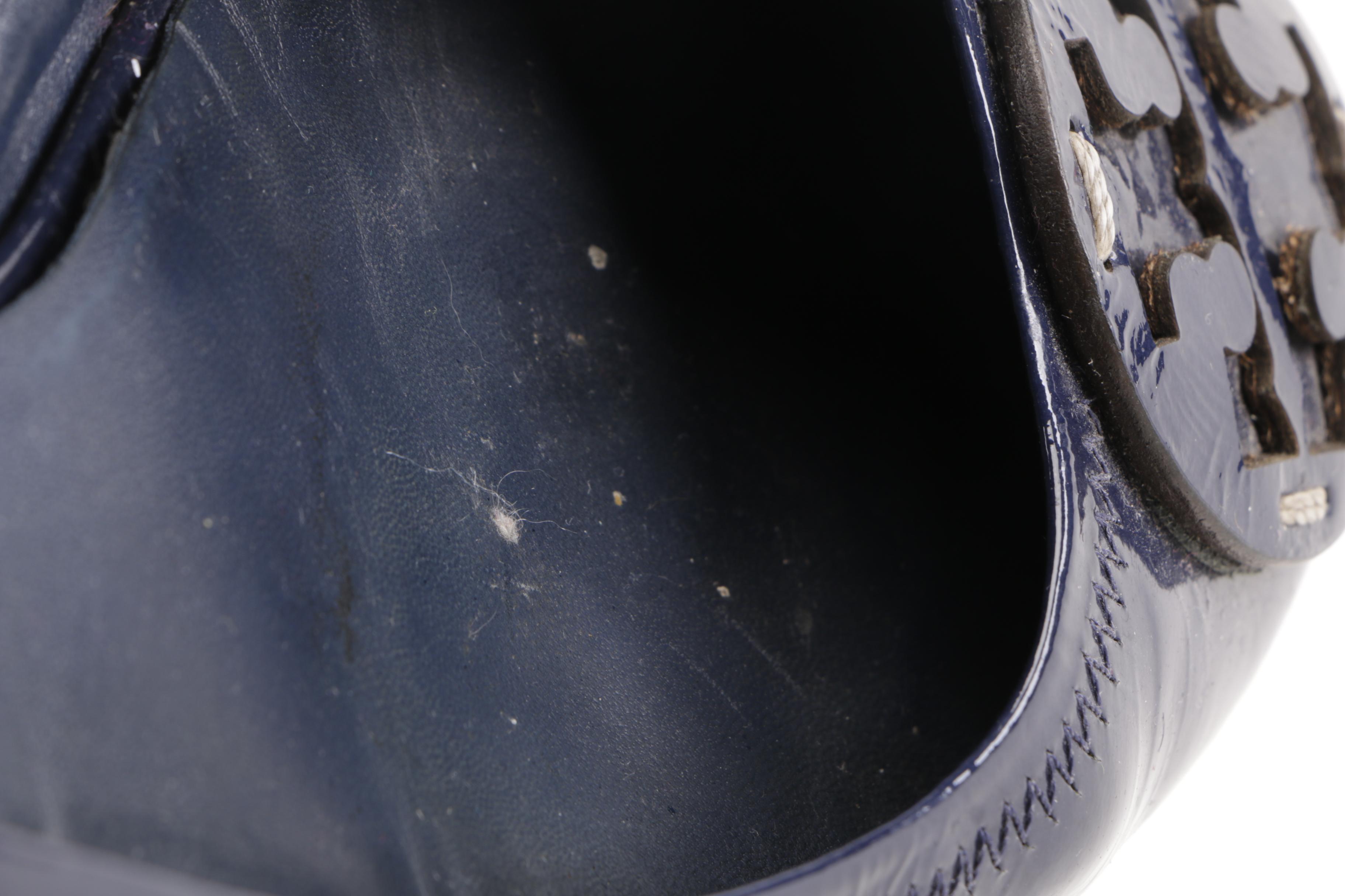 Tory Burch Navy Blue Leather Flats