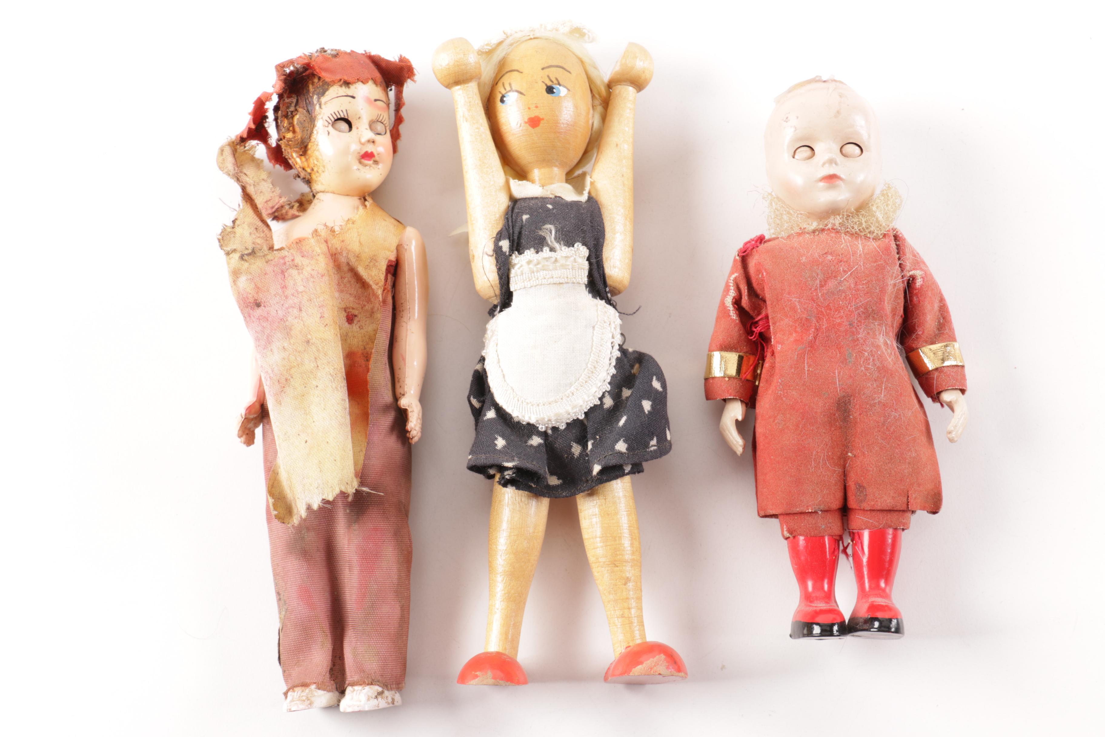 Vintage Composition and Plastic Dolls