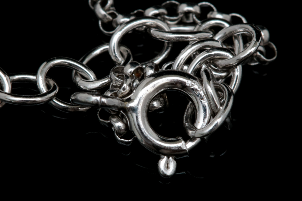 Sterling Silver and Diamond "Love" Necklace