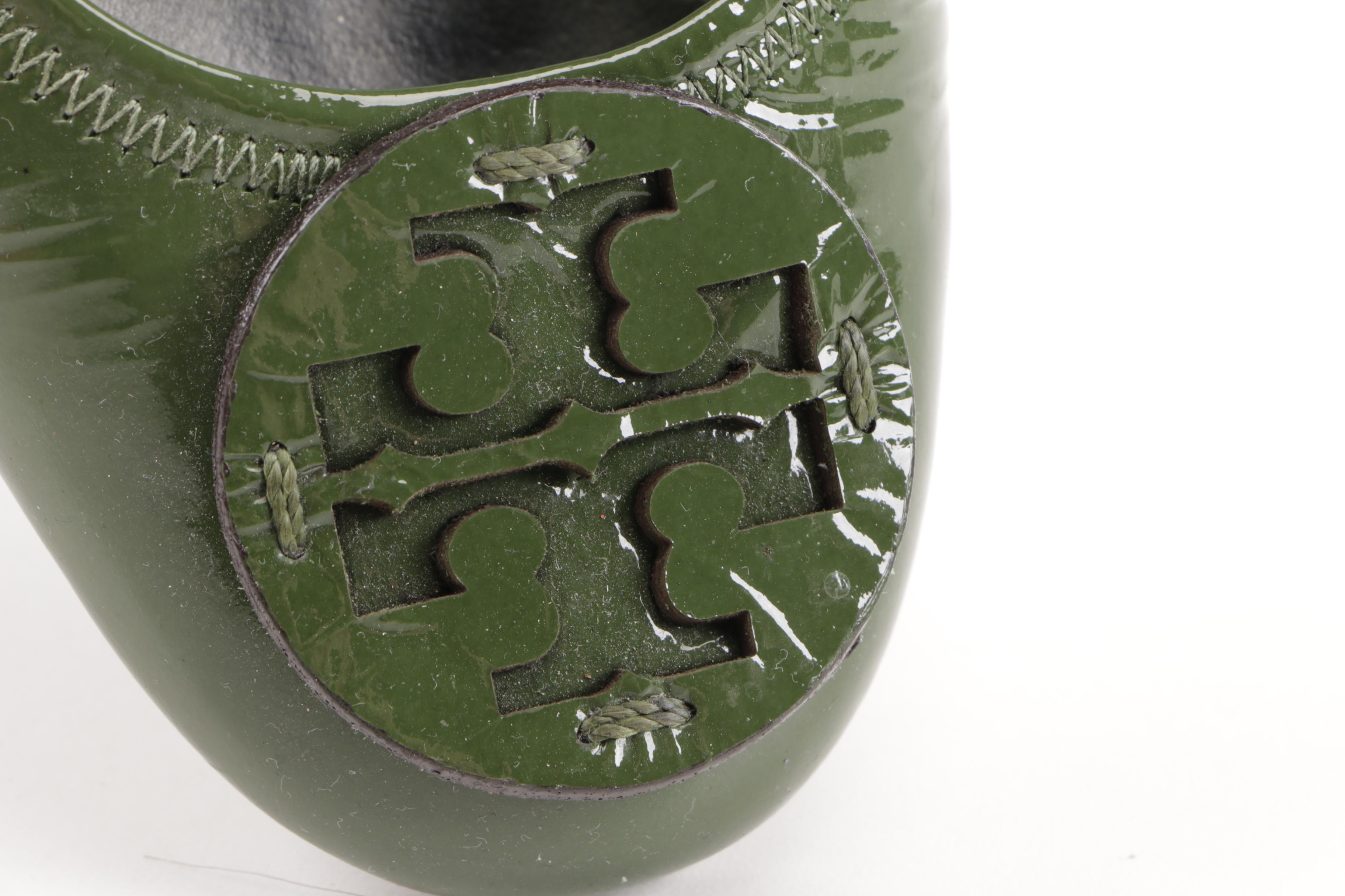 Tory Burch Green Leather Flats