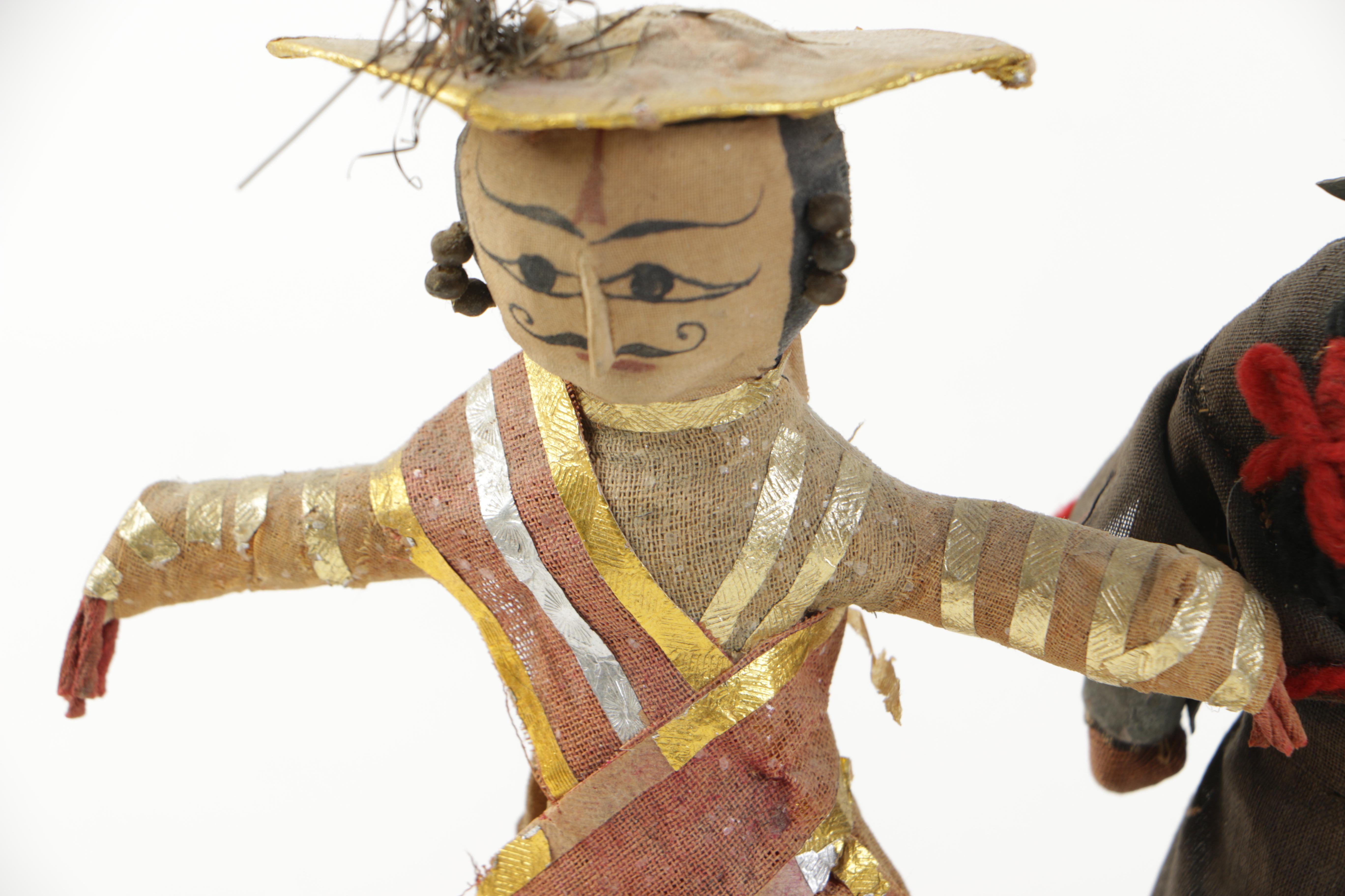 Ethnographic Styled Cloth and Wood Dolls