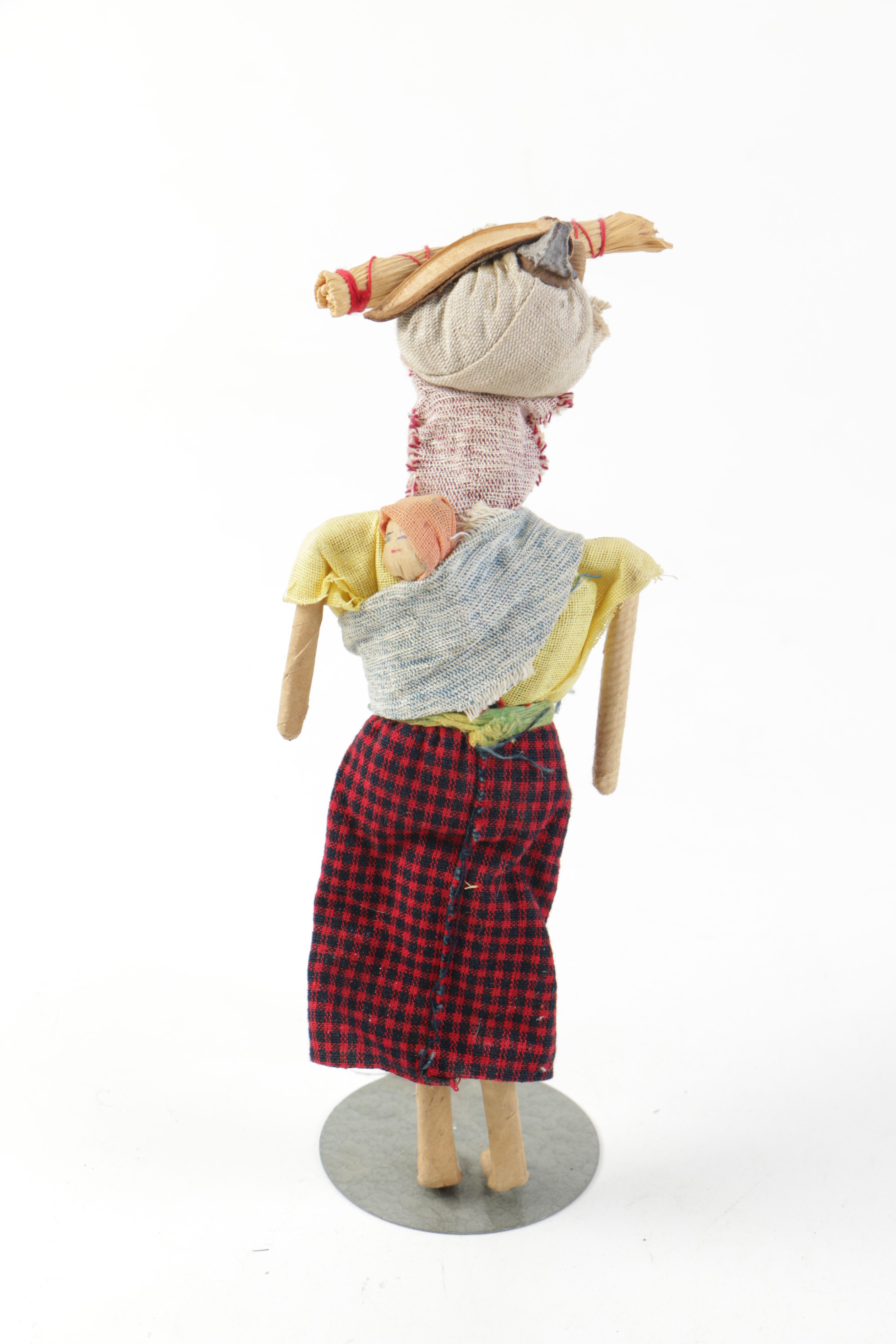 Ethnographic Styled Cloth and Wood Dolls