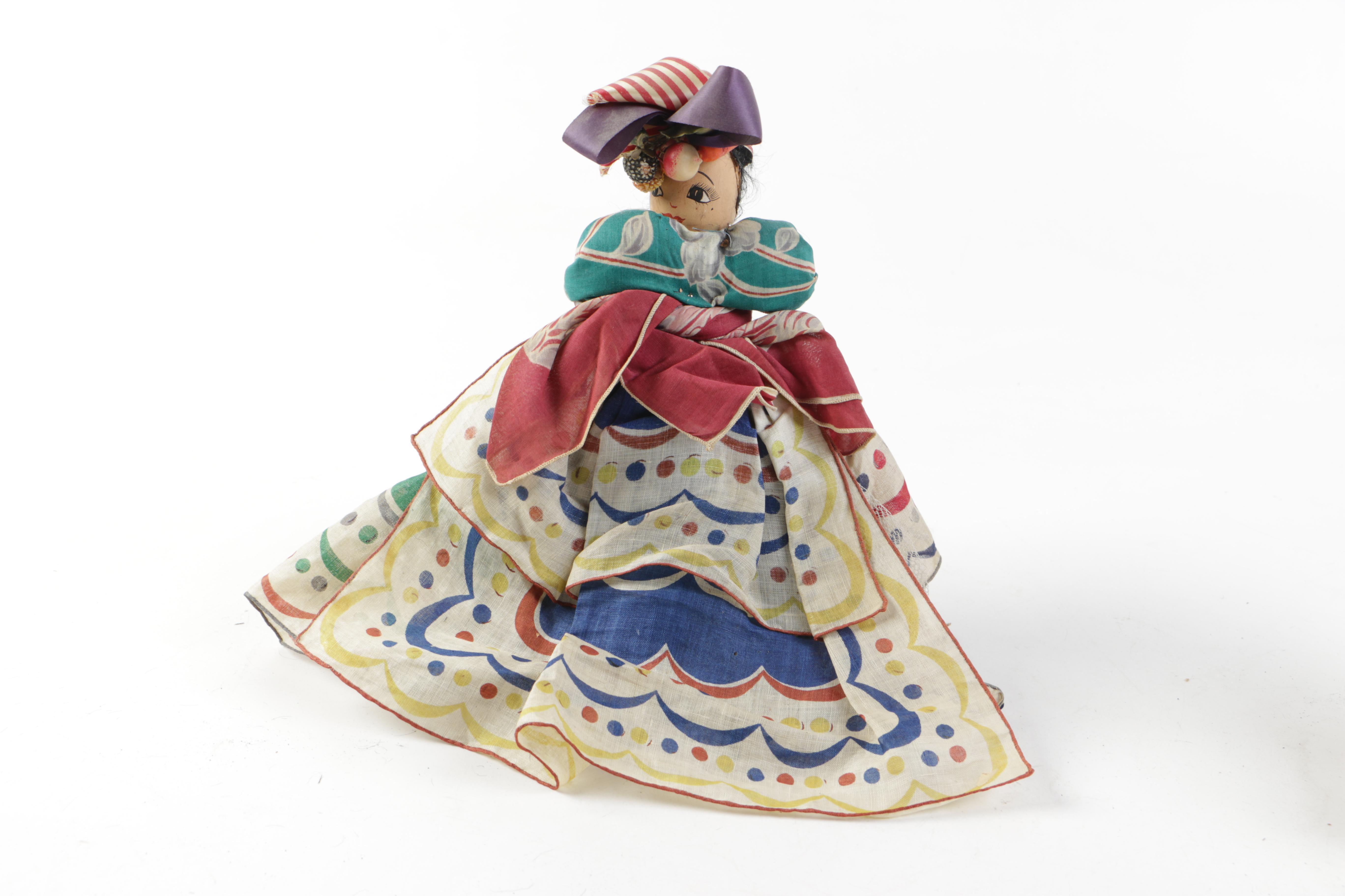 Ethnographic Styled Cloth and Wood Dolls