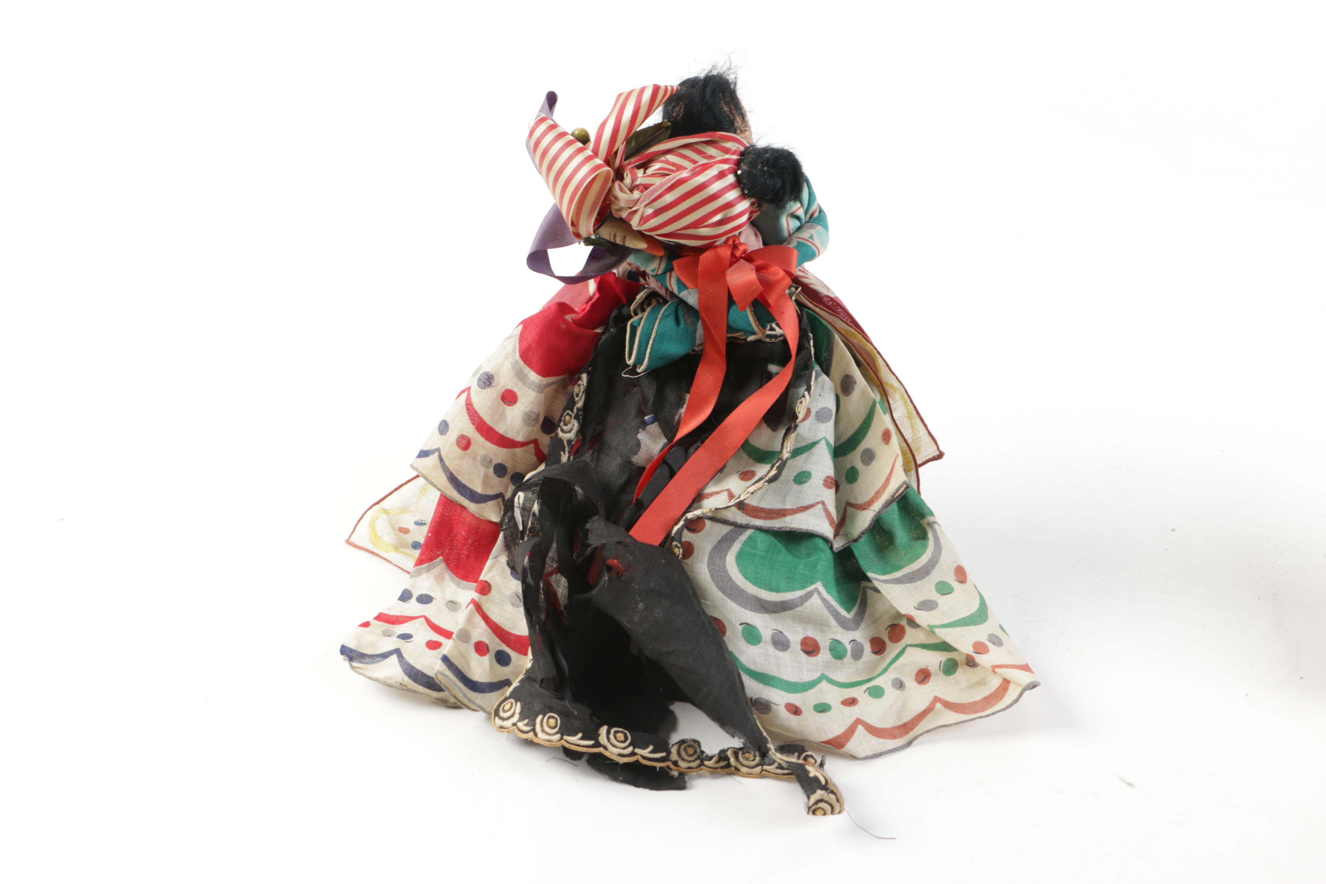 Ethnographic Styled Cloth and Wood Dolls
