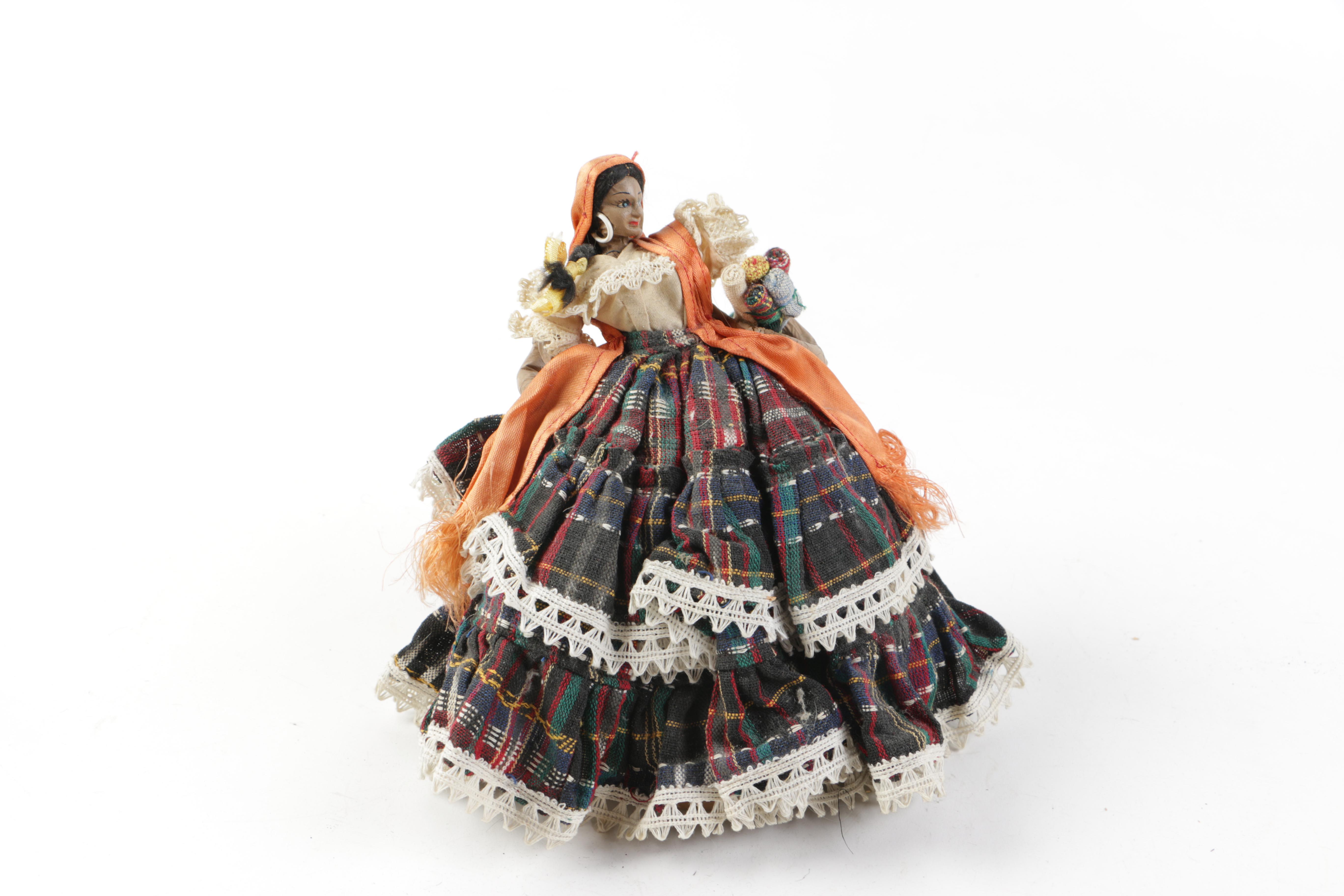 Ethnographic Styled Cloth and Wood Dolls