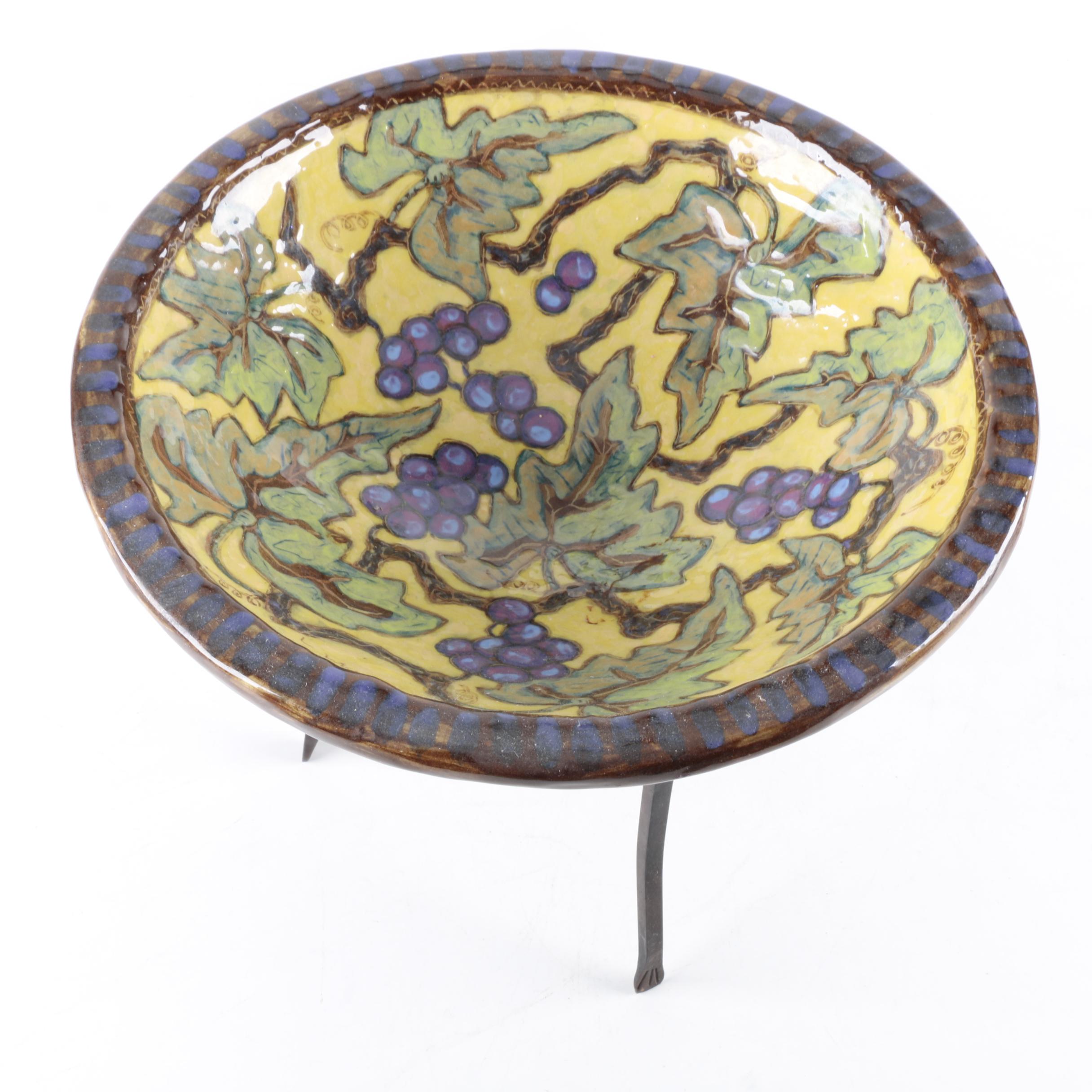 Handbuilt Stoneware Bowl with Stand