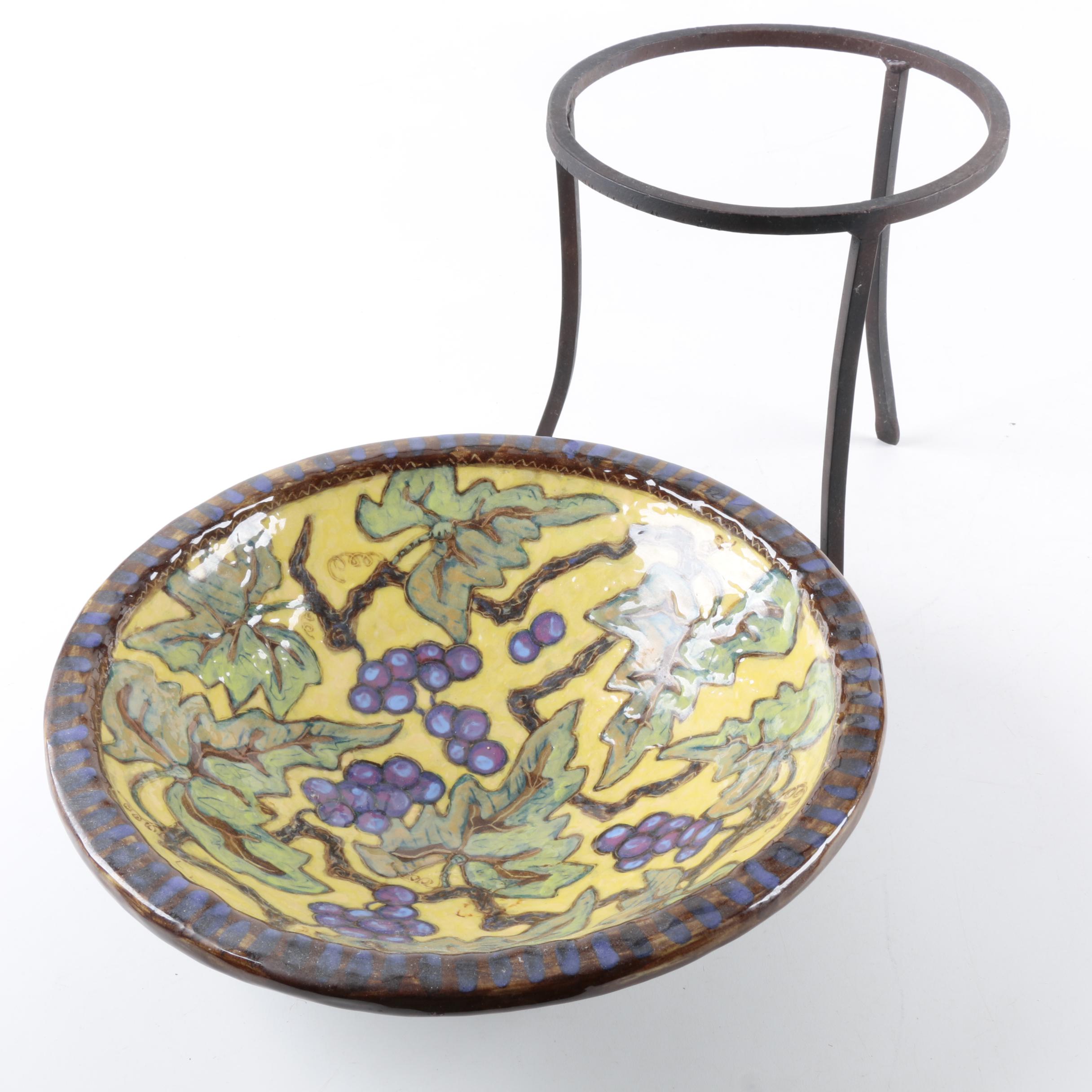 Handbuilt Stoneware Bowl with Stand