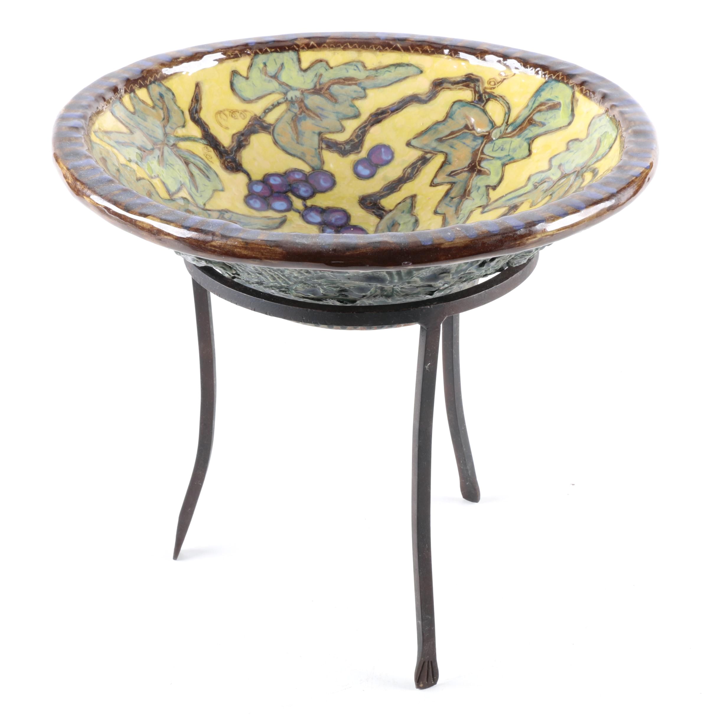 Handbuilt Stoneware Bowl with Stand