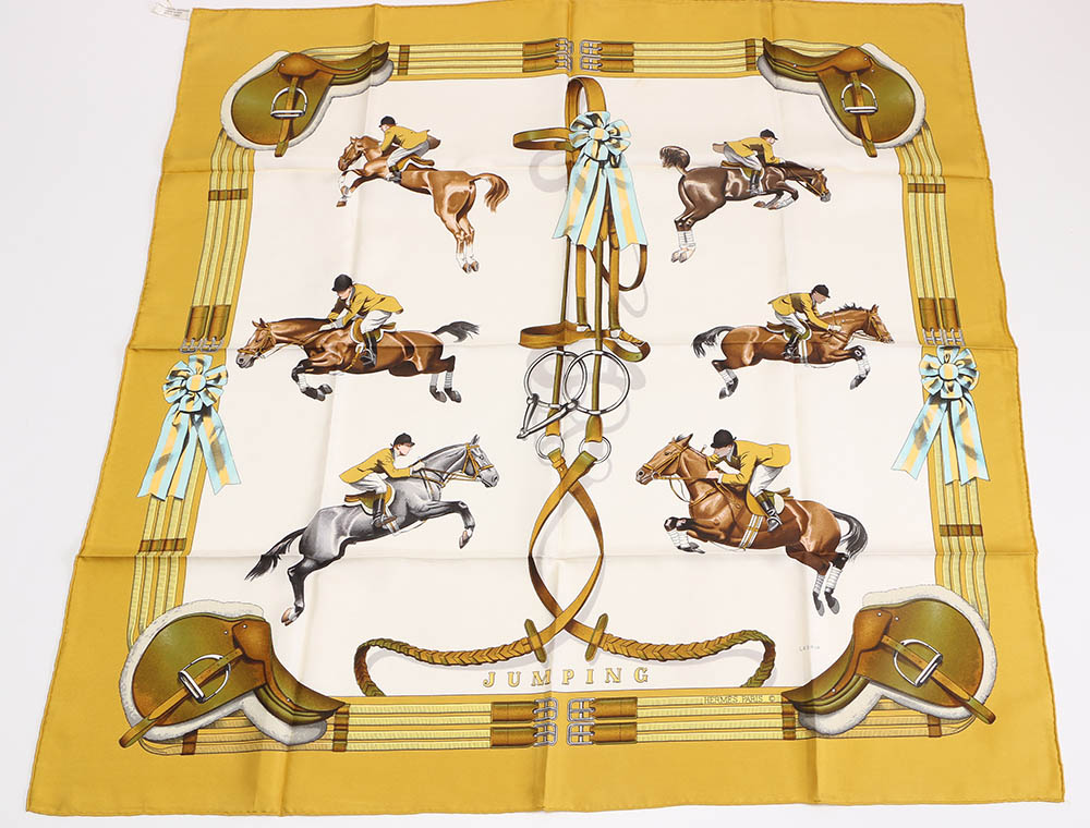 Vintage Hermès "Jumping" by Philippe Ledoux Silk Scarf