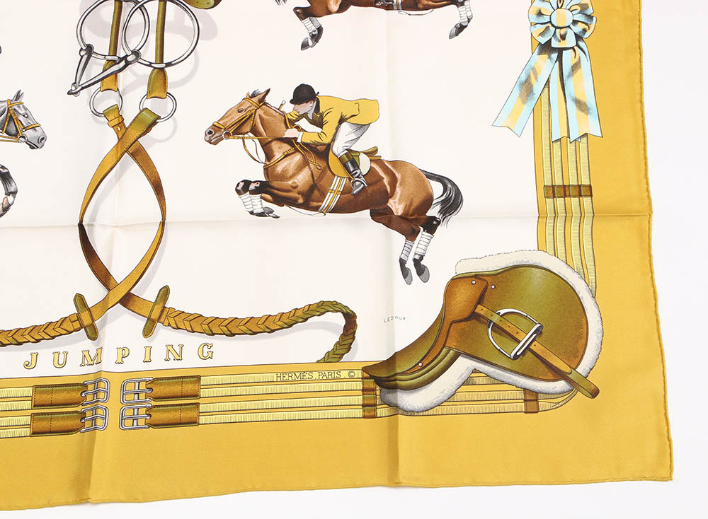 Vintage Hermès "Jumping" by Philippe Ledoux Silk Scarf