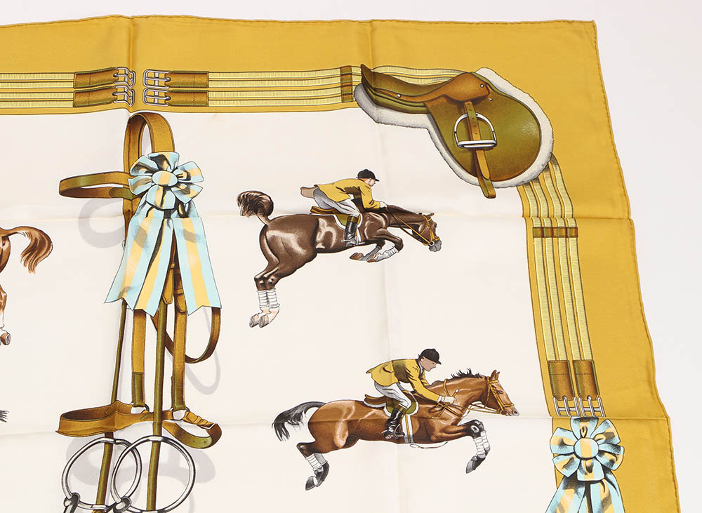 Vintage Hermès "Jumping" by Philippe Ledoux Silk Scarf