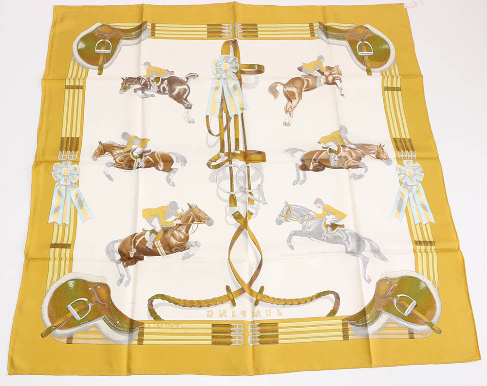 Vintage Hermès "Jumping" by Philippe Ledoux Silk Scarf