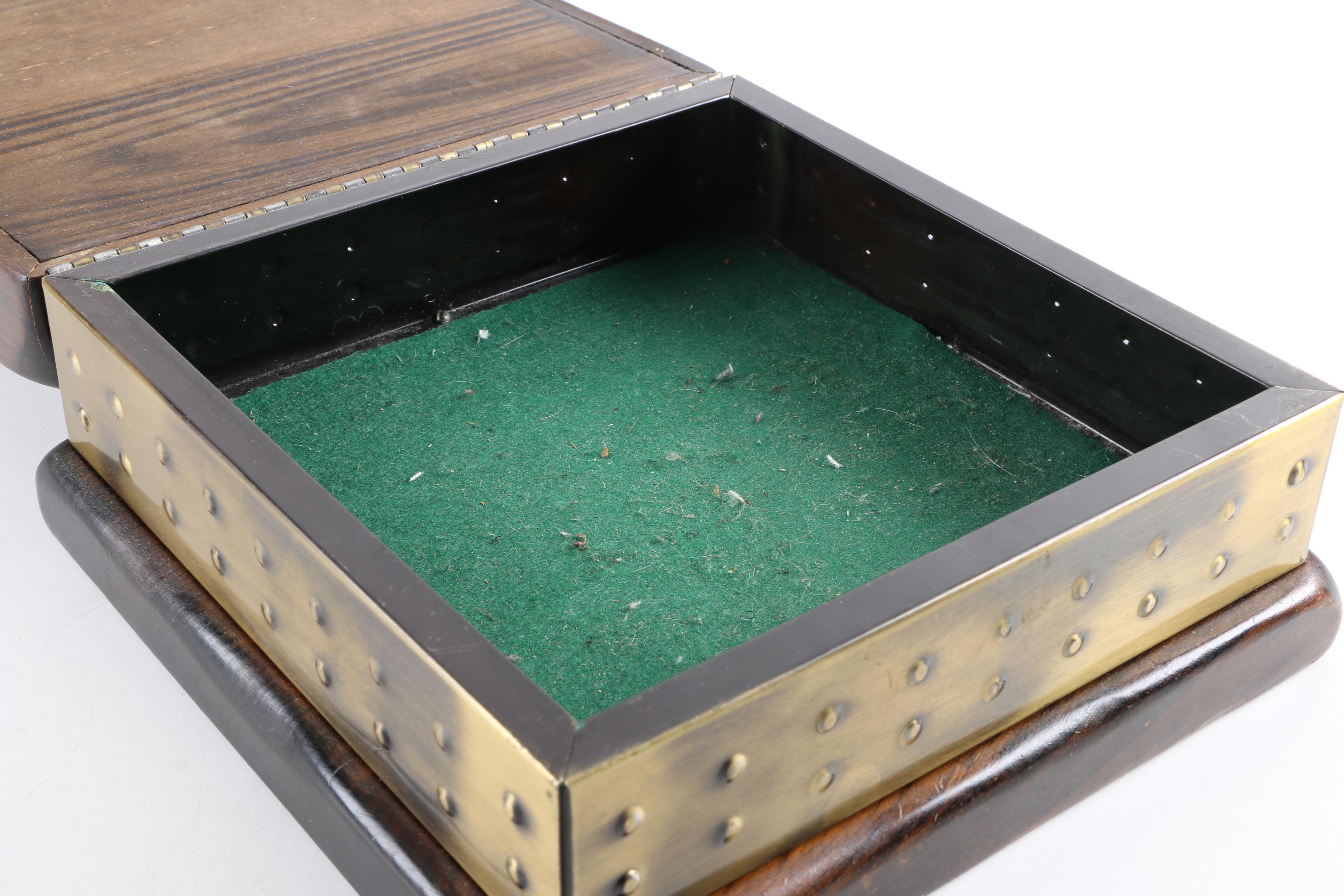 Contemporary Wooden Ship's Box with a Plaque for the "Young America"