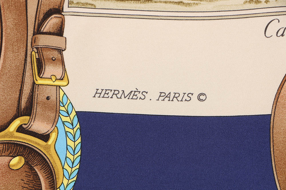 Vintage Hermès of Paris "Carrick a Pompe" by Phillipe Ledoux Silk Scarf