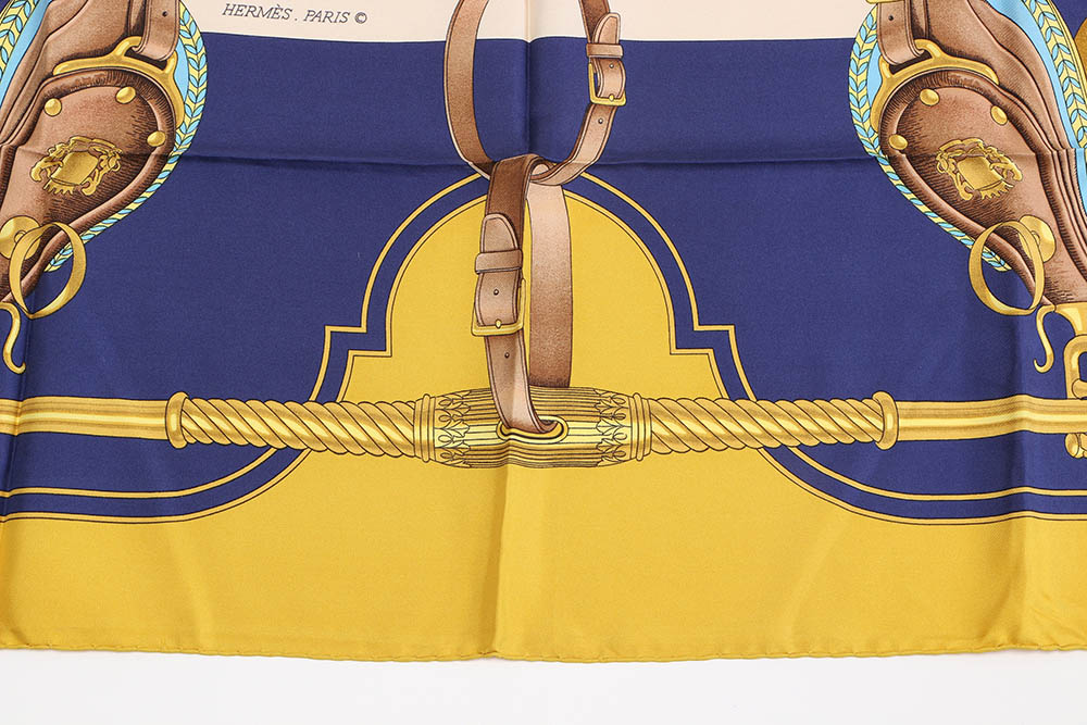 Vintage Hermès of Paris "Carrick a Pompe" by Phillipe Ledoux Silk Scarf