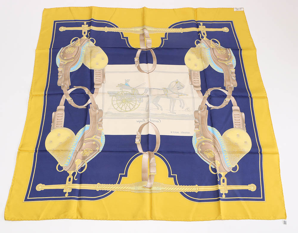 Vintage Hermès of Paris "Carrick a Pompe" by Phillipe Ledoux Silk Scarf