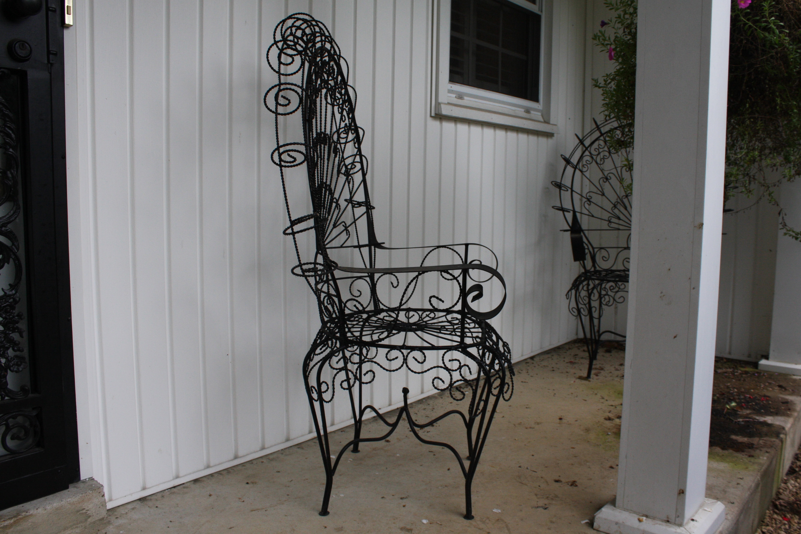 Pair of Metal Outdoor Peacock Chairs