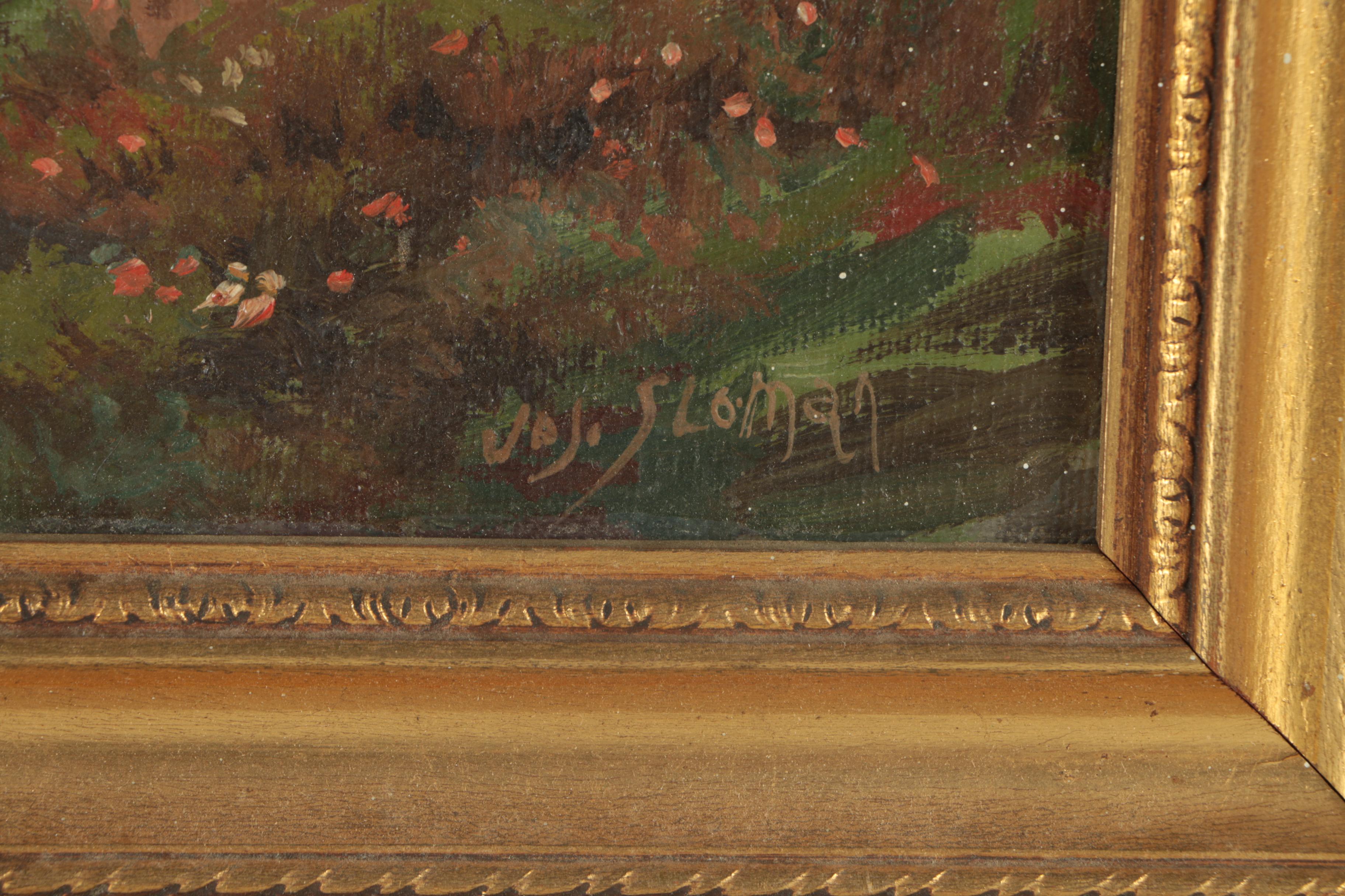 Jojo Sloman Oil Painting on Canvas of Cabin Scene