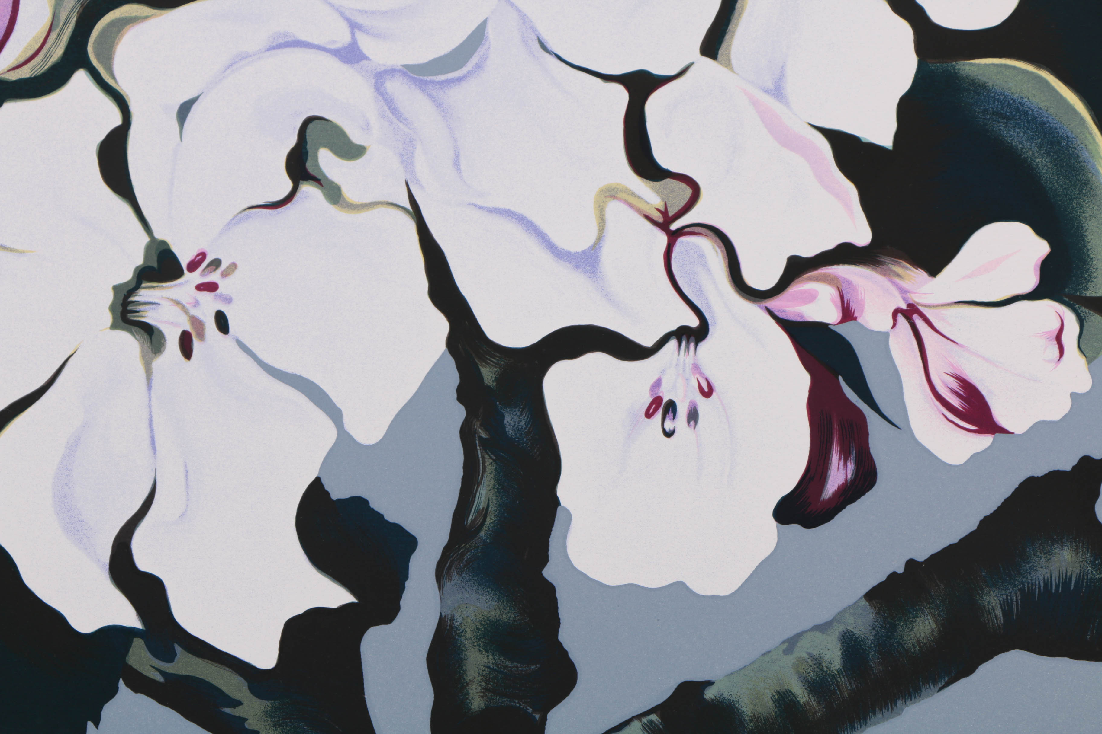 Lowell Nesbitt 1980 Signed Limited Edition Serigraph "Apple Blossom"