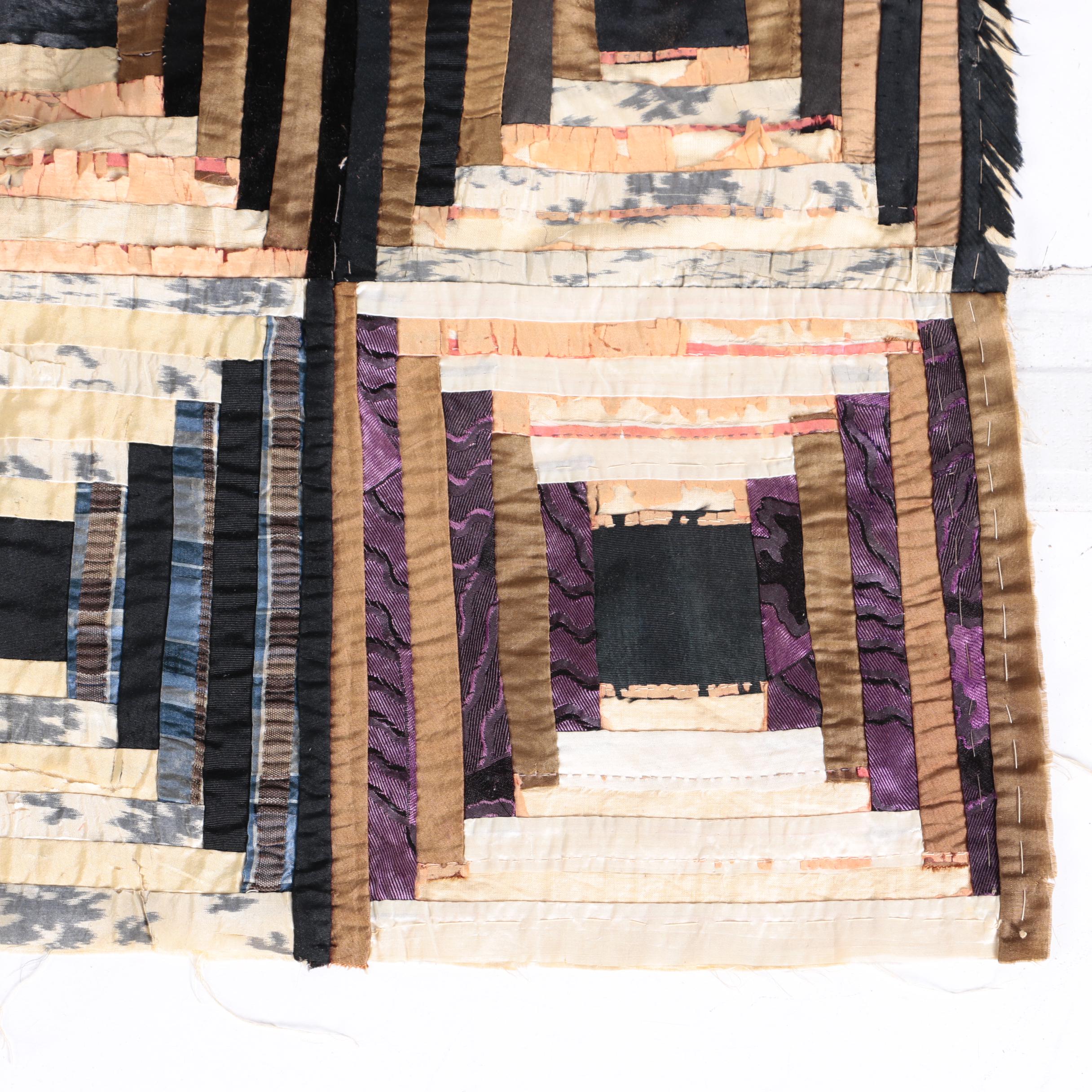 Vintage Handmade "Log Cabin" and "Pinwheel Star " Quilt Tops