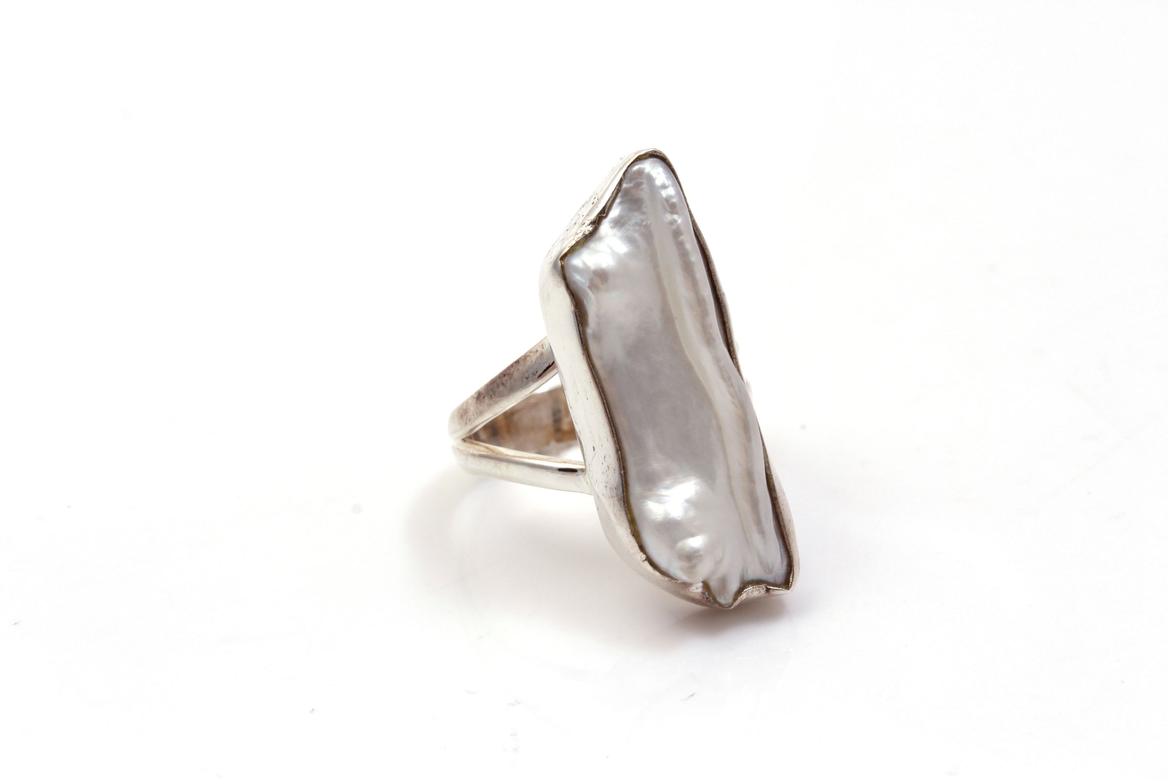 Sterling Silver Mother of Pearl Bracelet and Ring