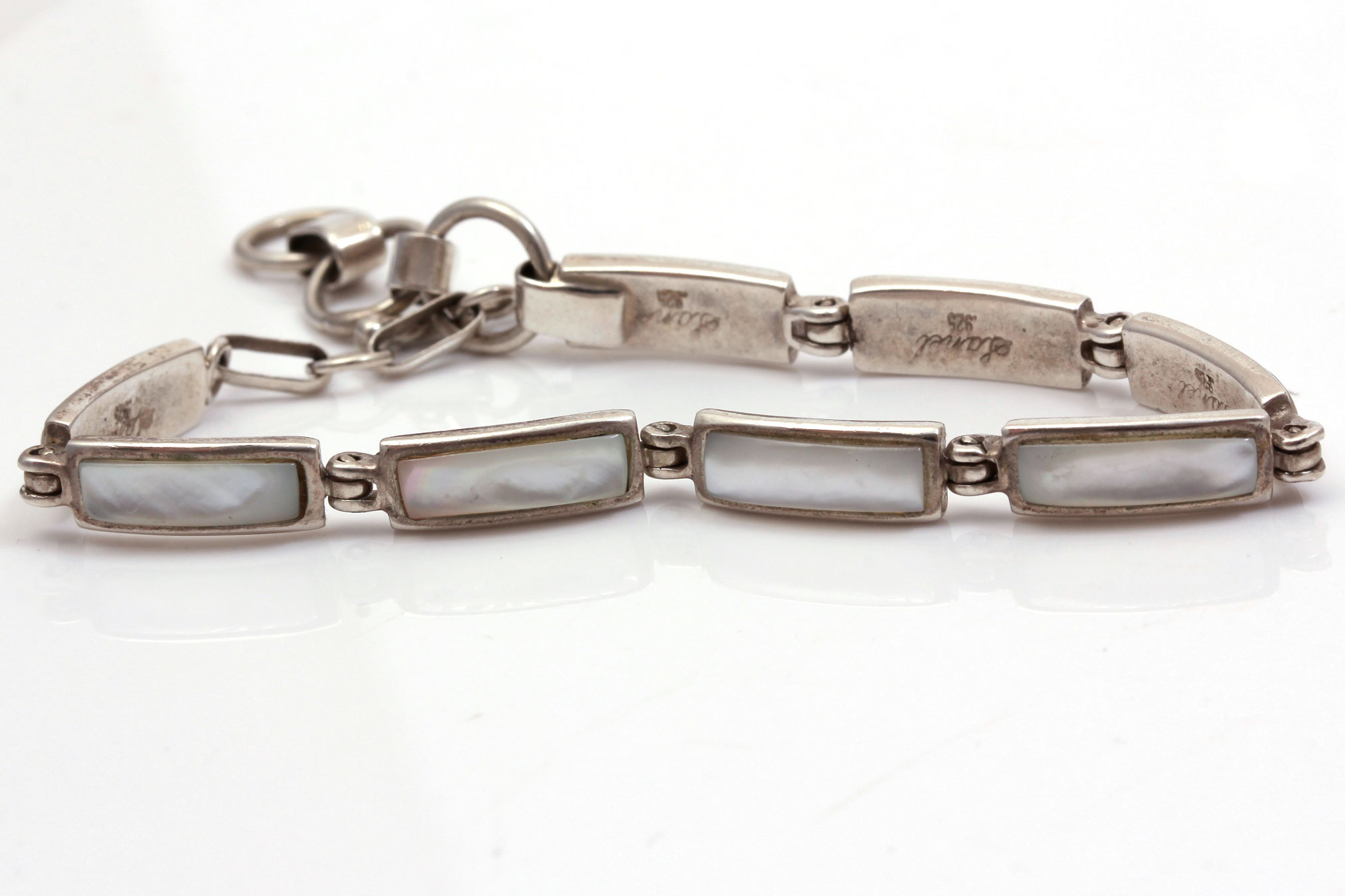 Sterling Silver Mother of Pearl Bracelet and Ring