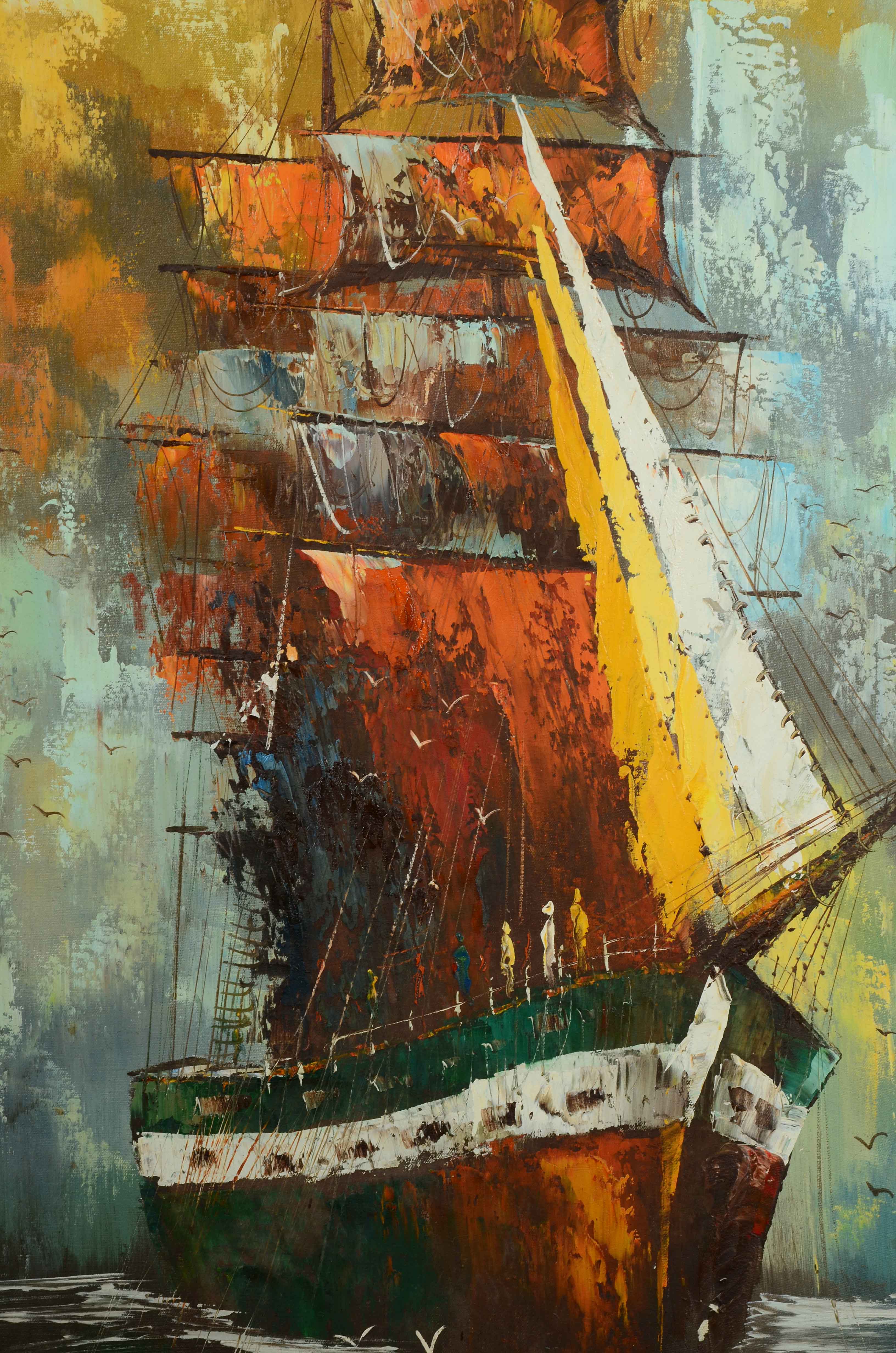 C. Willis Nautical Oil Painting