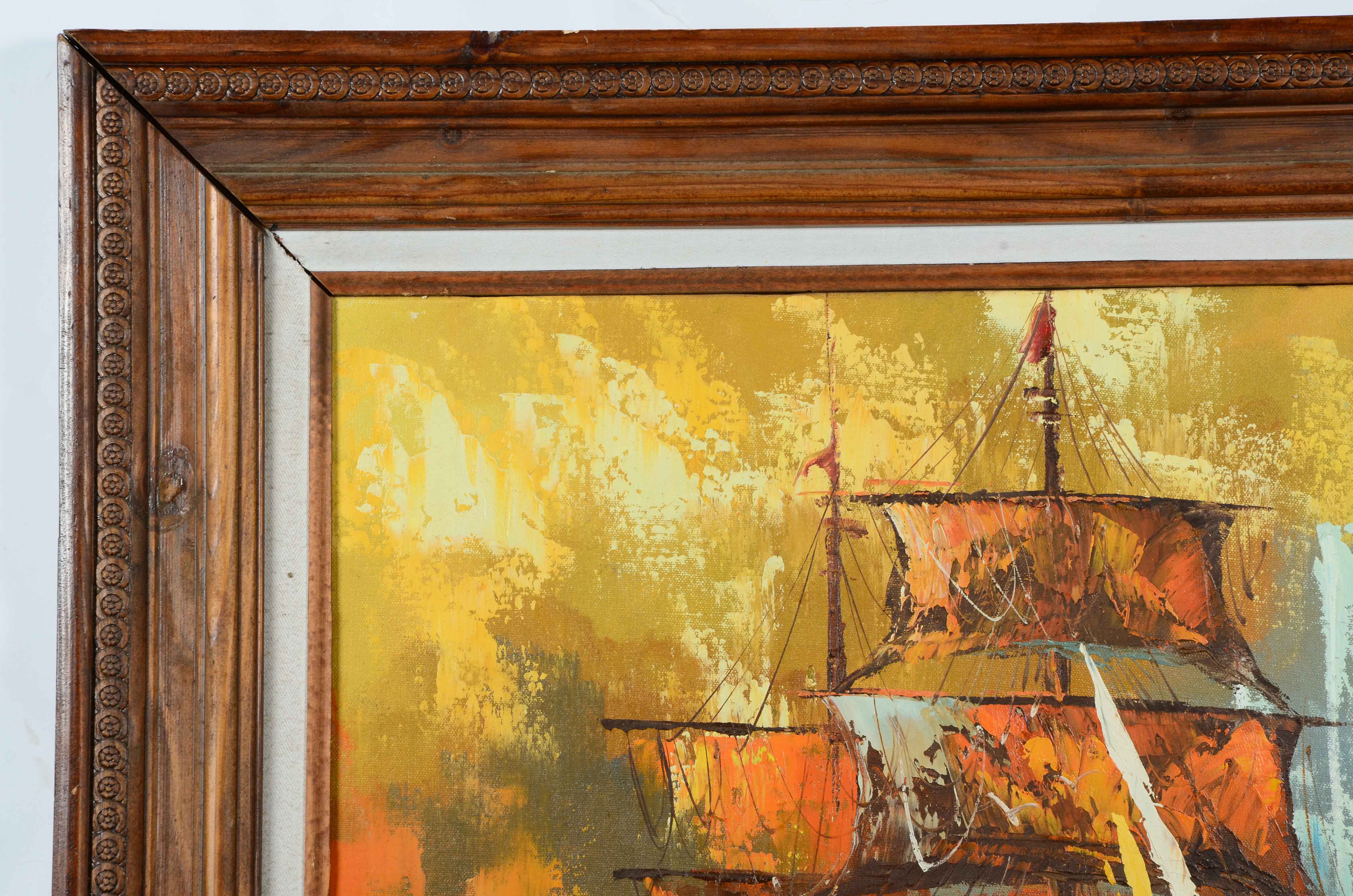 C. Willis Nautical Oil Painting