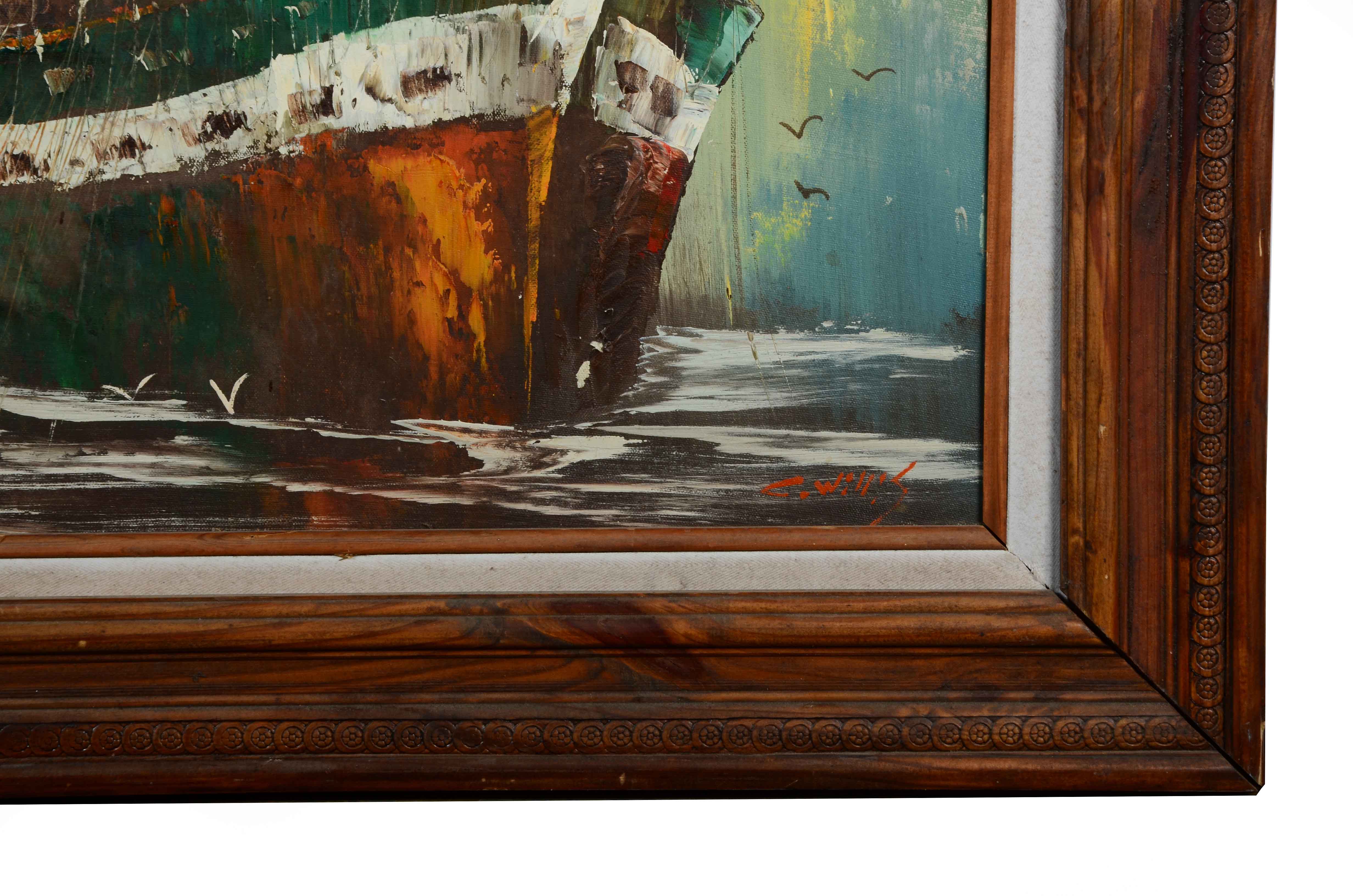C. Willis Nautical Oil Painting
