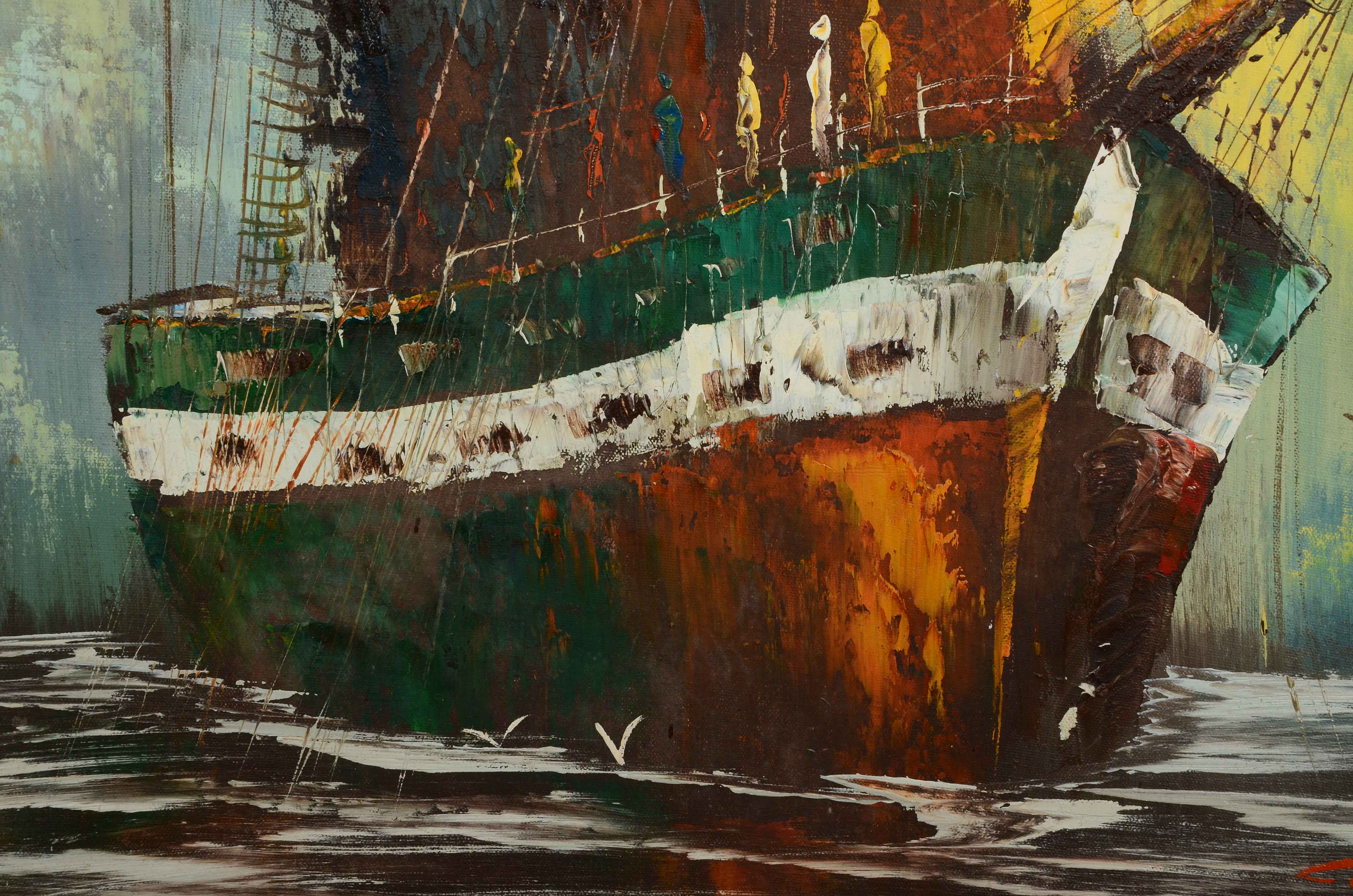 C. Willis Nautical Oil Painting