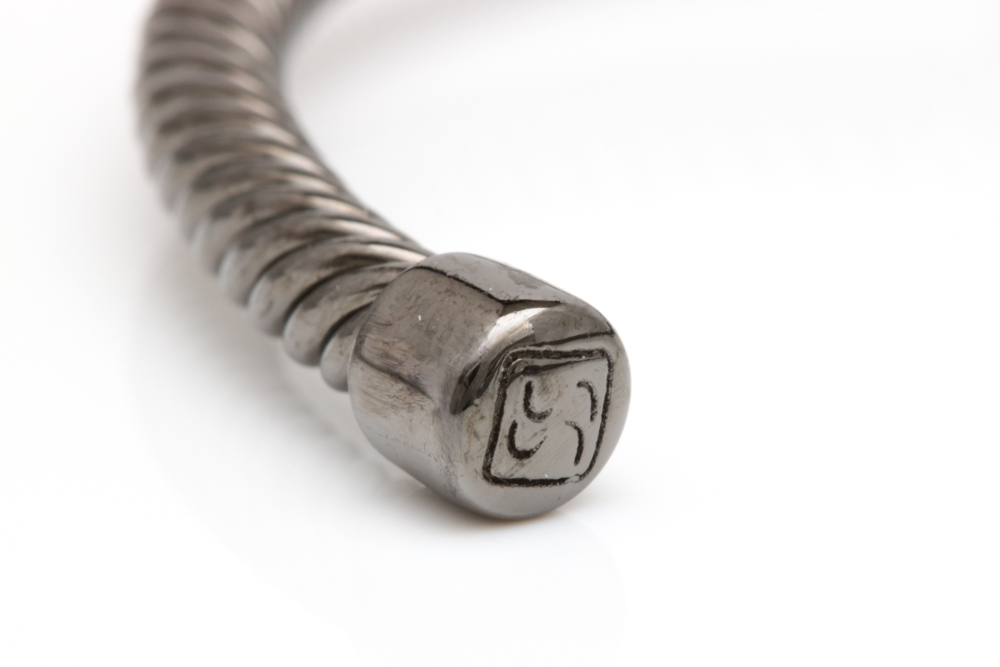 Black Rhodium Plated Sterling Silver and Black Crystal Bracelet