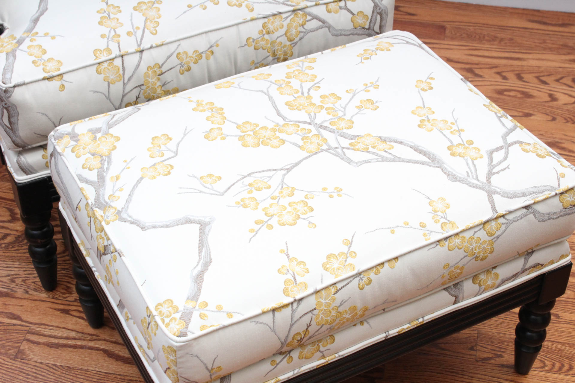 Spool Chair and Ottoman by Ethan Allen