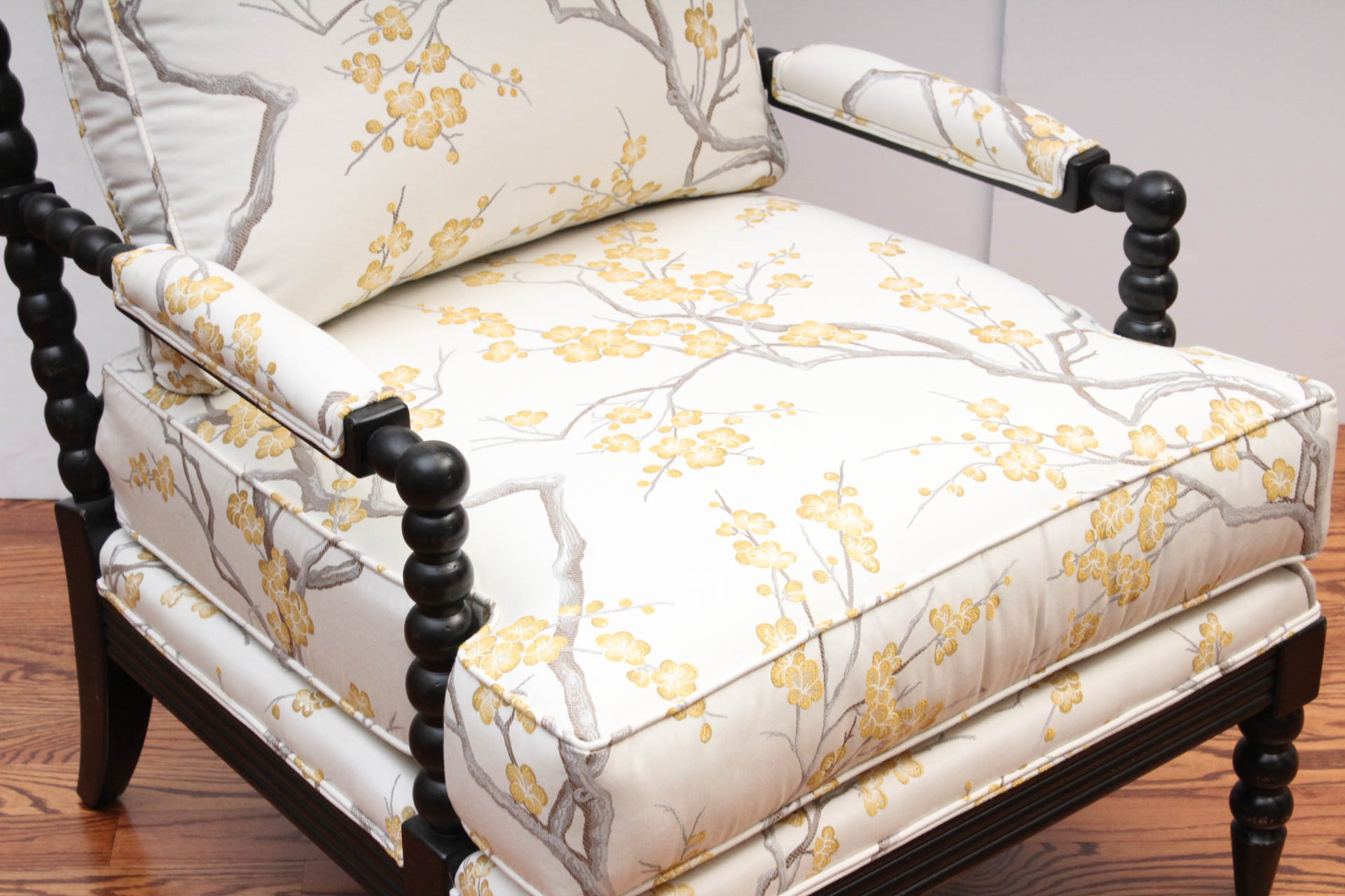 Spool Chair and Ottoman by Ethan Allen