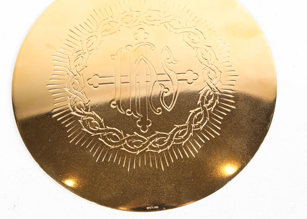 Silver Gilt IHS Communion Paten