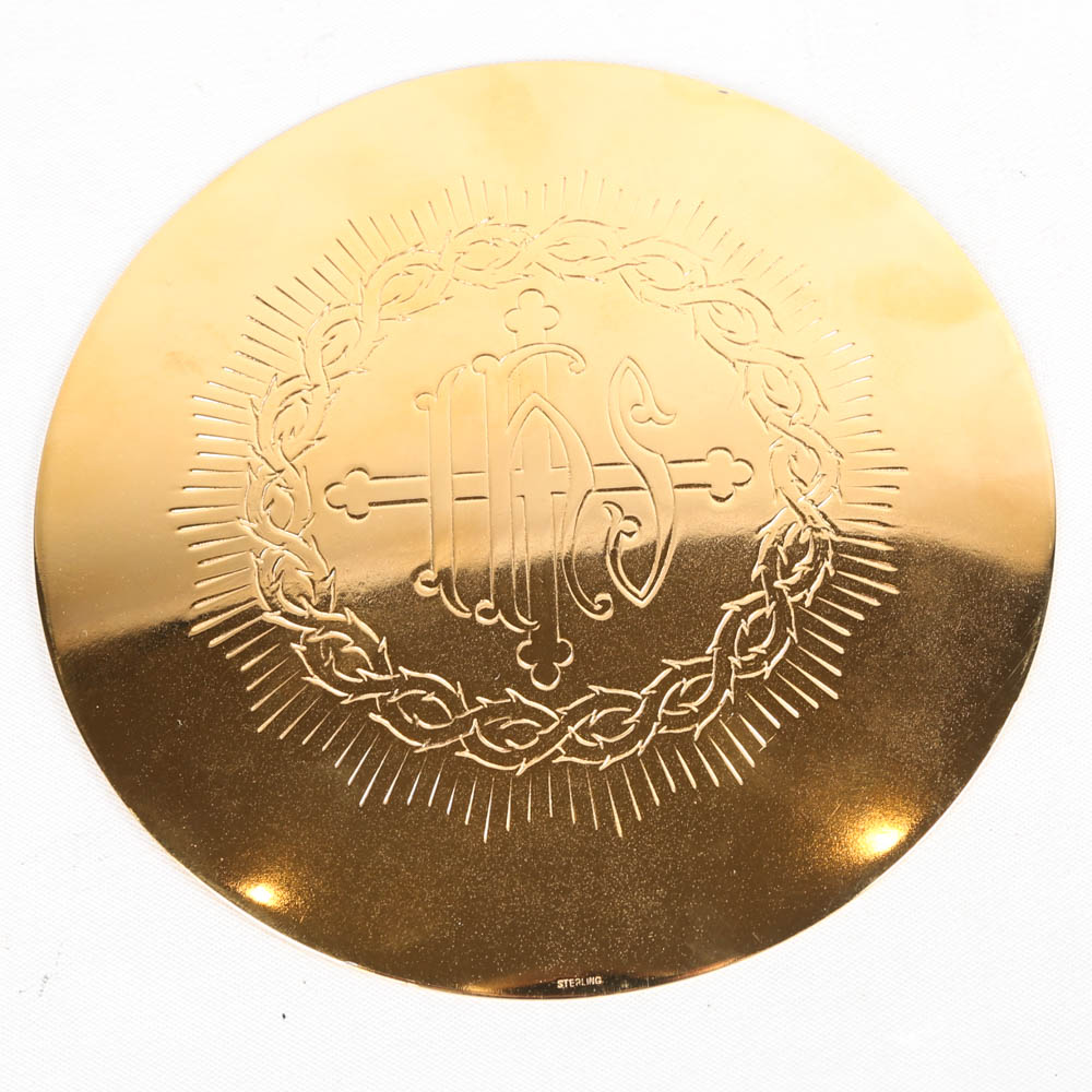 Silver Gilt IHS Communion Paten