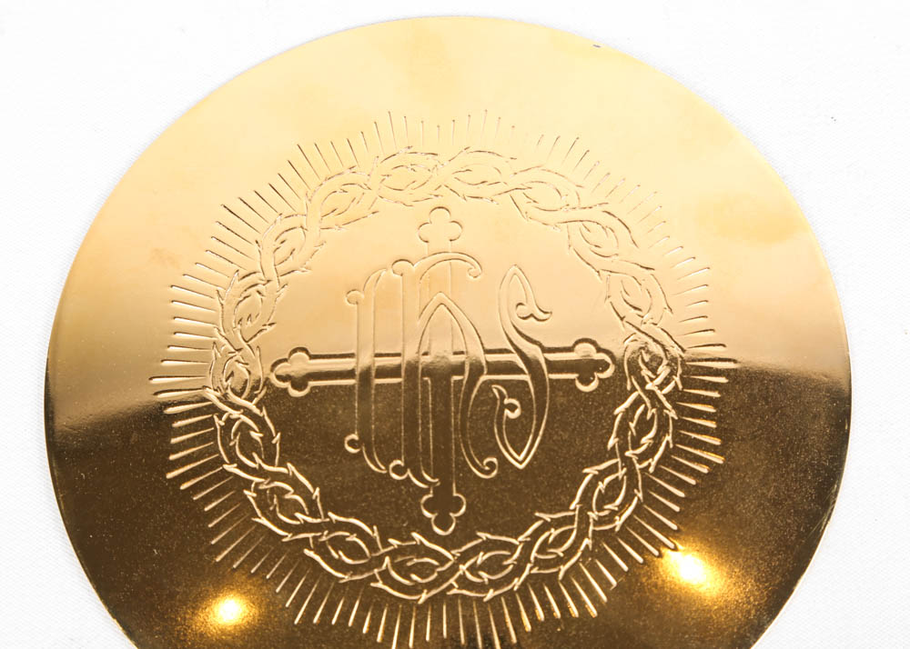 Silver Gilt IHS Communion Paten