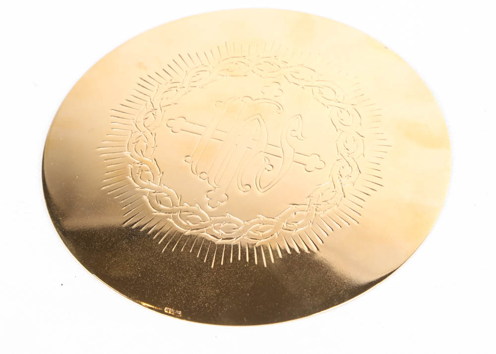 Silver Gilt IHS Communion Paten