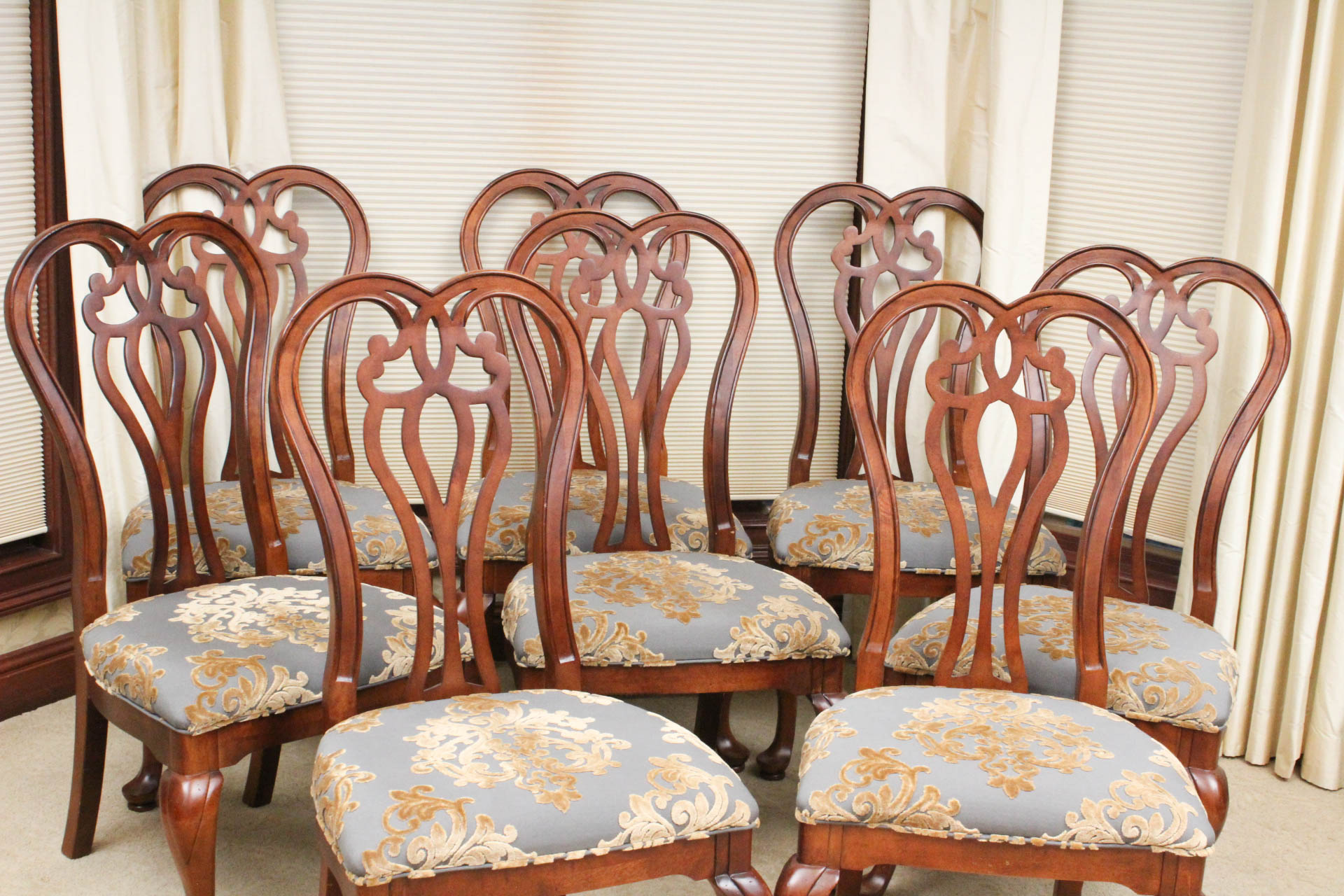 Set of Eight Wainwright Dining Chairs by Stanley Furniture