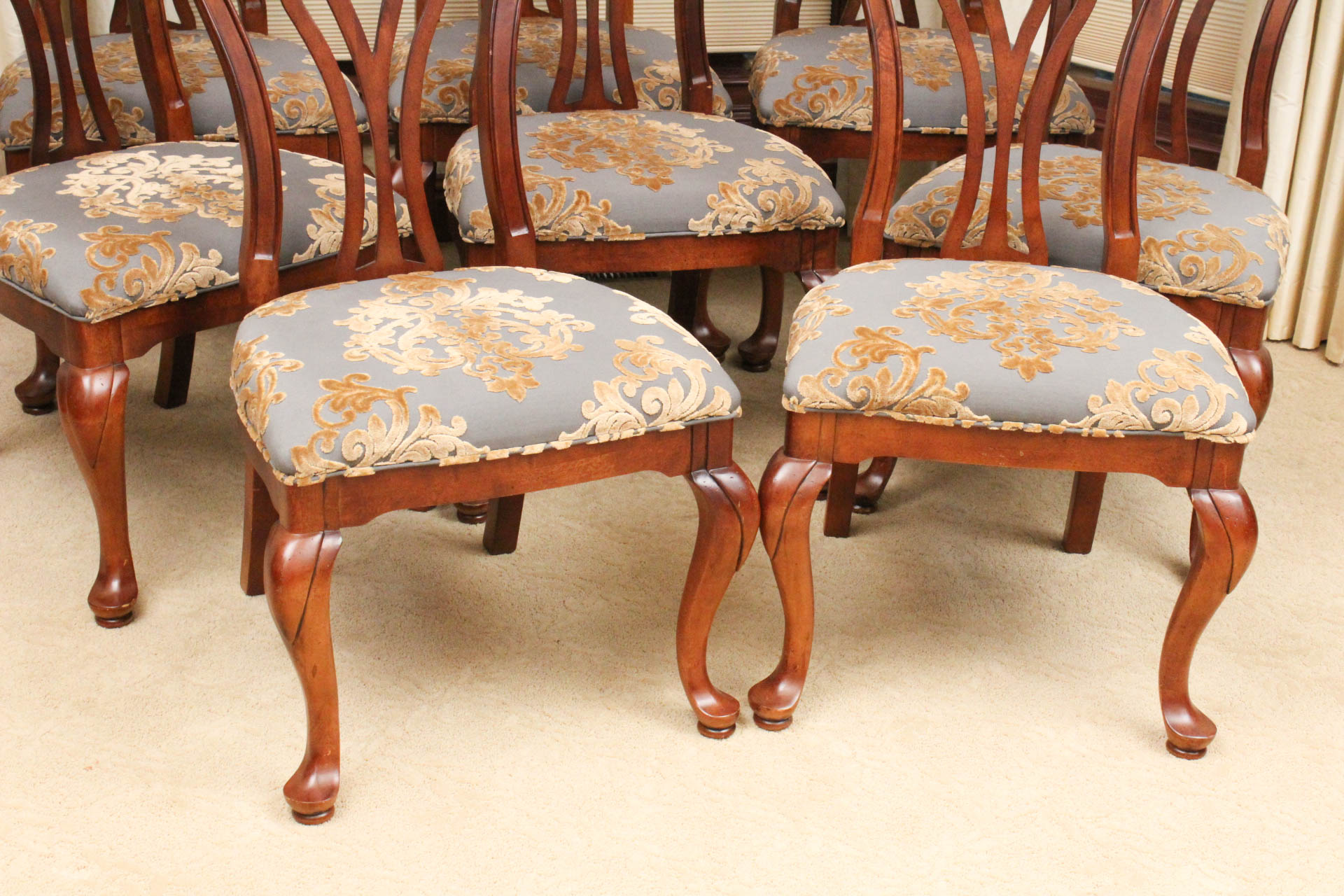Set of Eight Wainwright Dining Chairs by Stanley Furniture