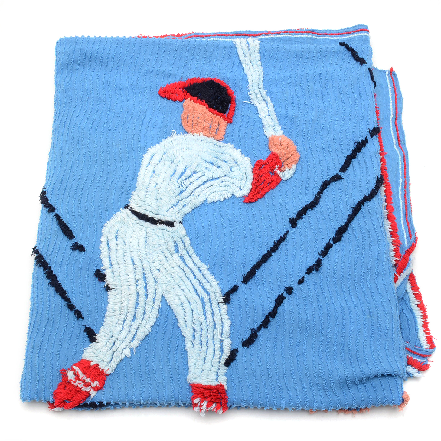1950s Rib-Chenille Baseball Theme Bedsread