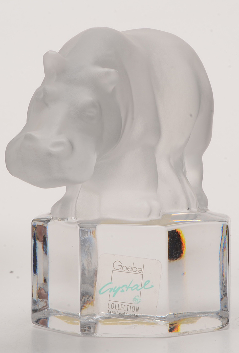 Goebel Frosted Crtystal Hippopotamus Paperweights