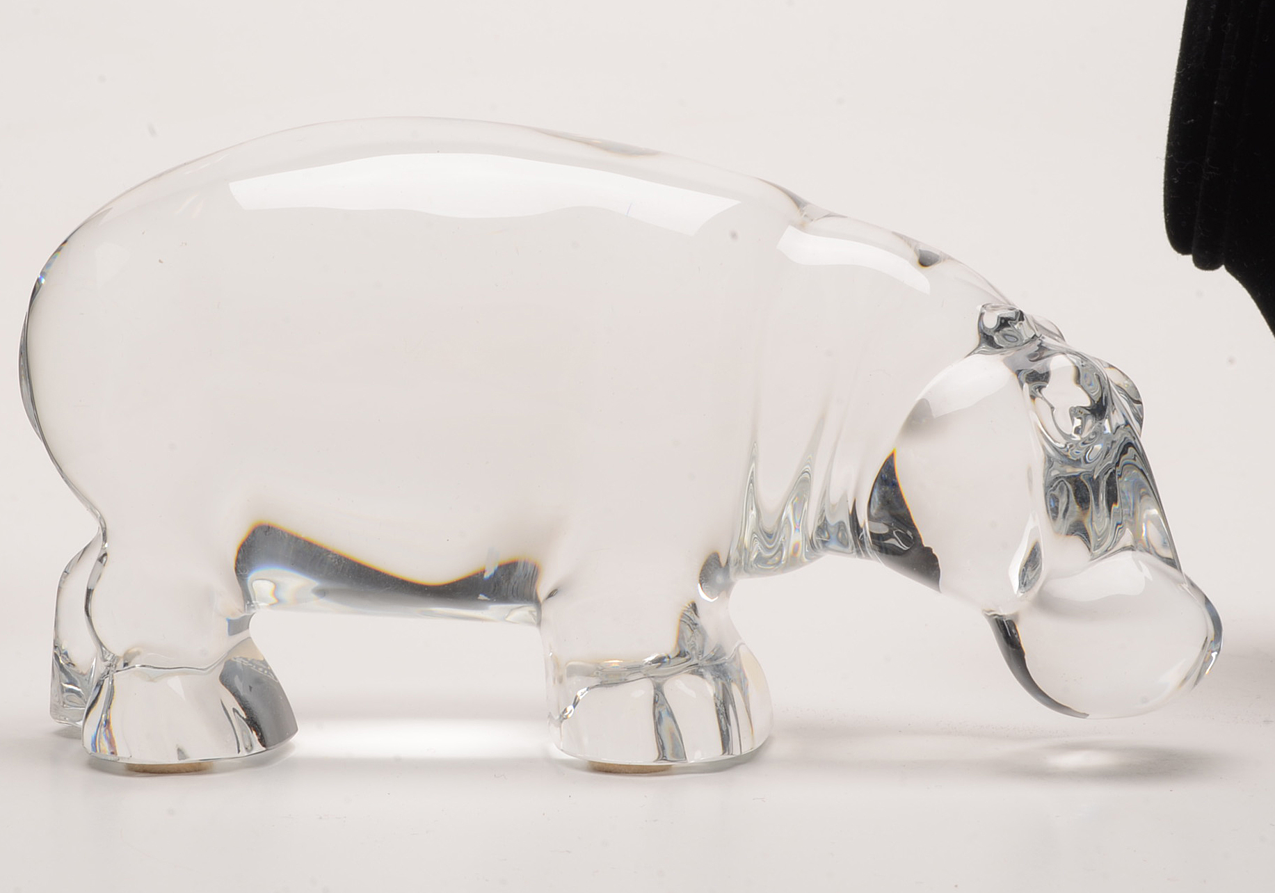 Crystal Hippopotamus Paperweights or Figurines, Including Baccarat