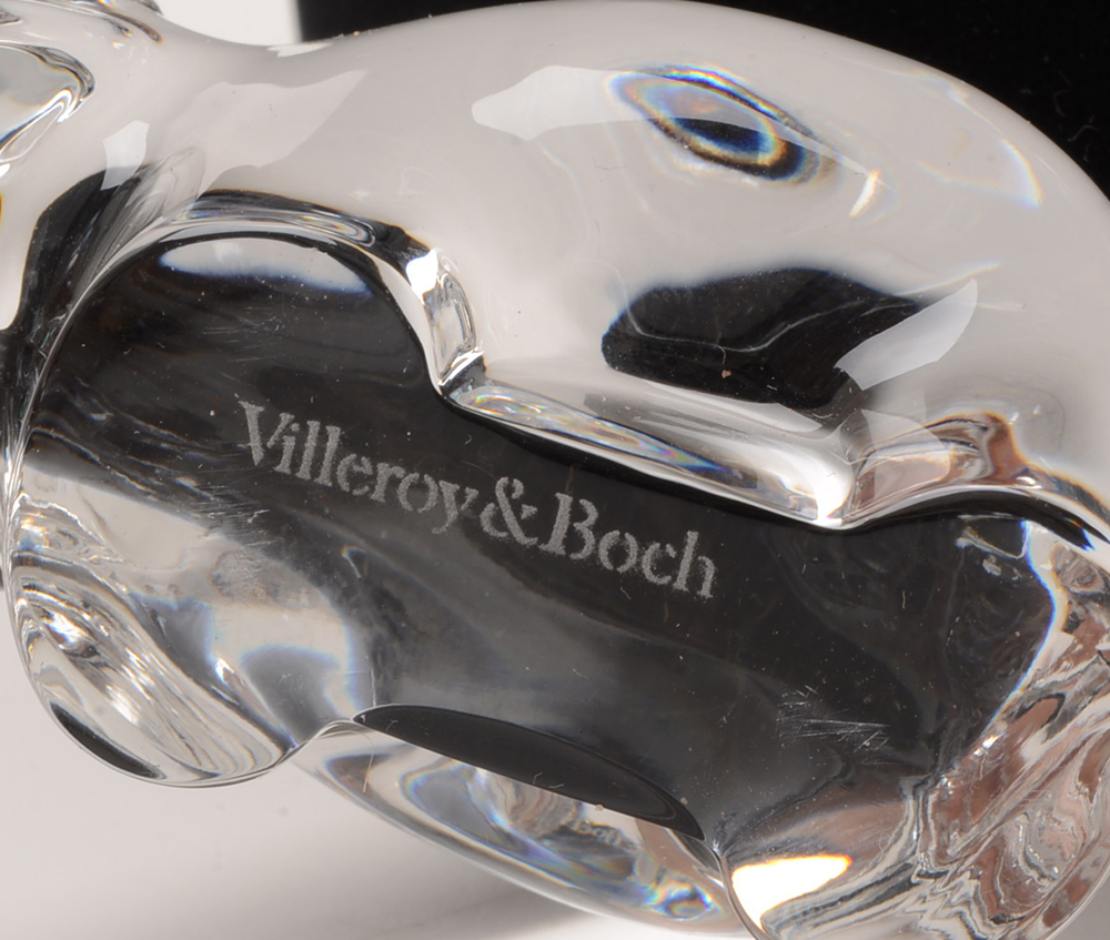 Crystal Hippopotamus Paperweights or Figurines, Including Baccarat