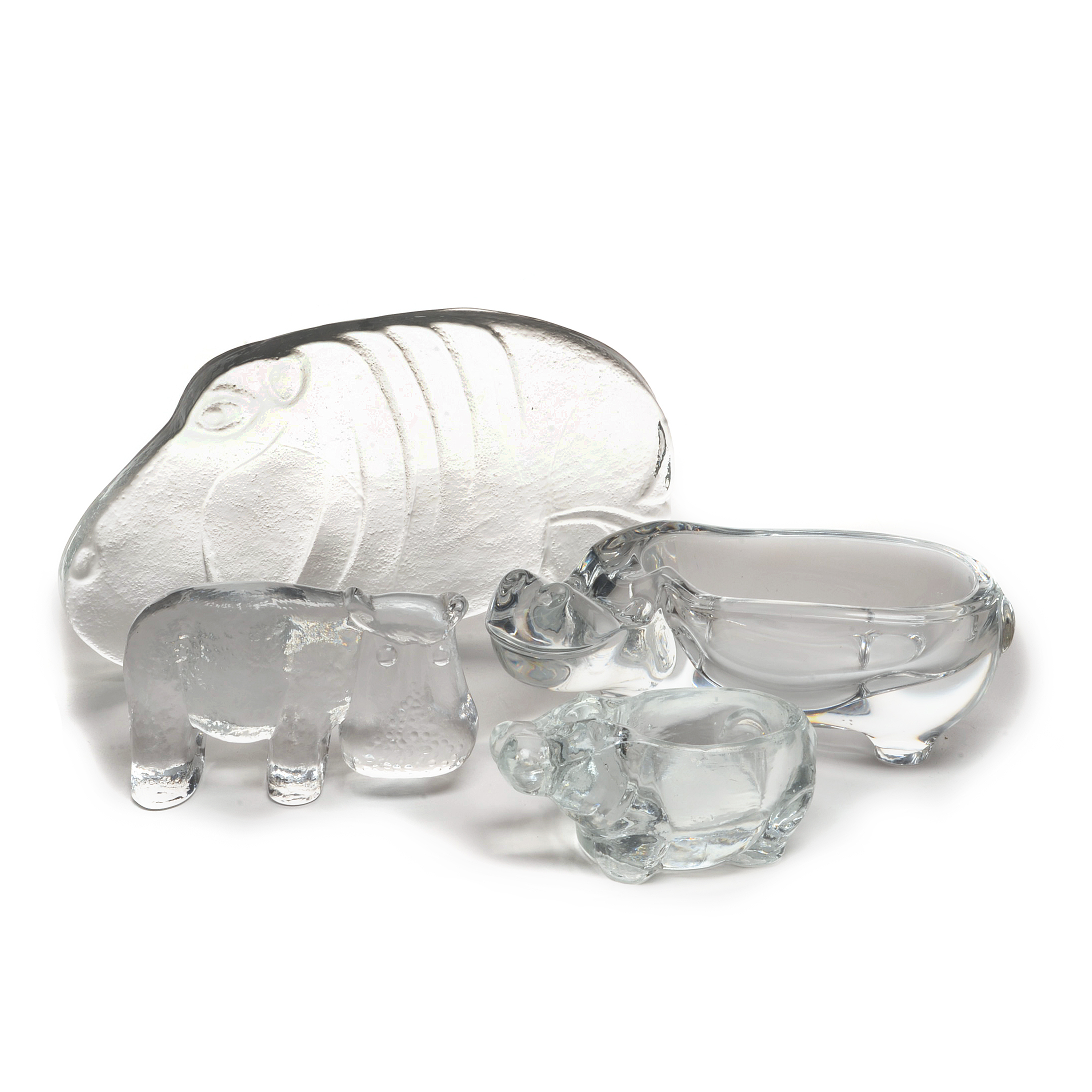 Assortment of Glass Hippopotamus Figurines