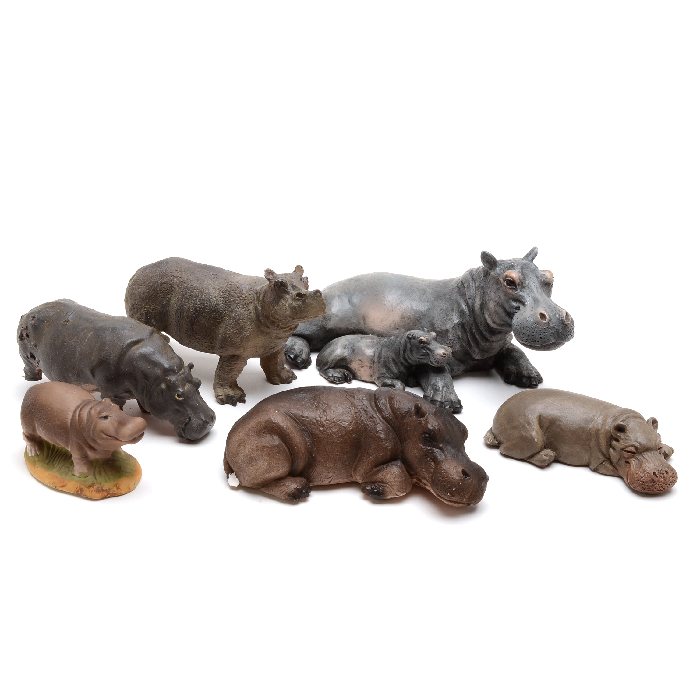Assorted Hippopotamus Figurines, Including Castagna