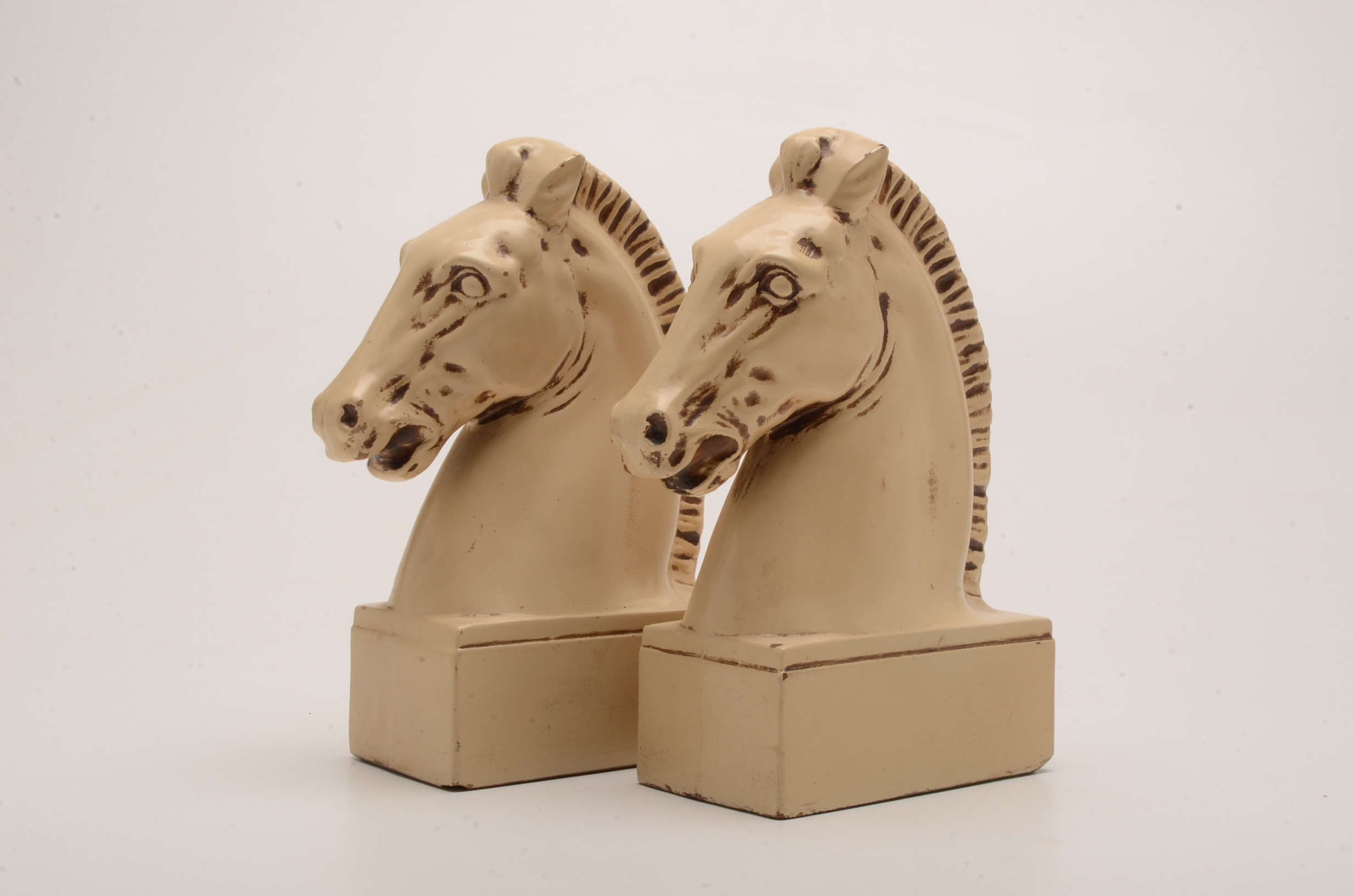 Ceramic Horse Head Bookends