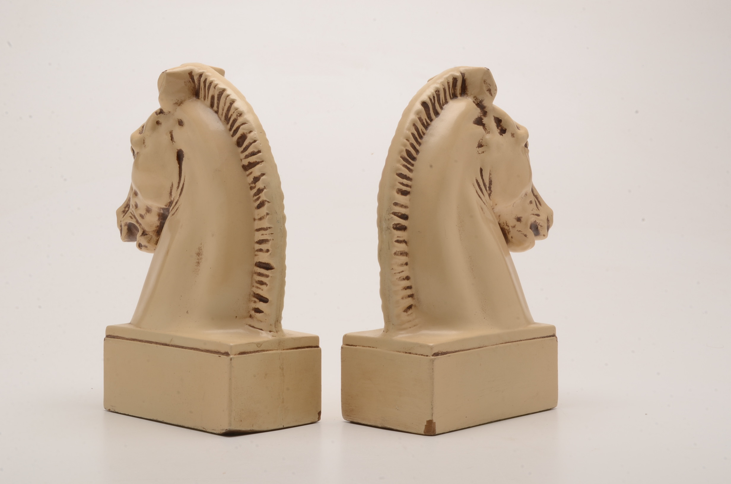 Ceramic Horse Head Bookends