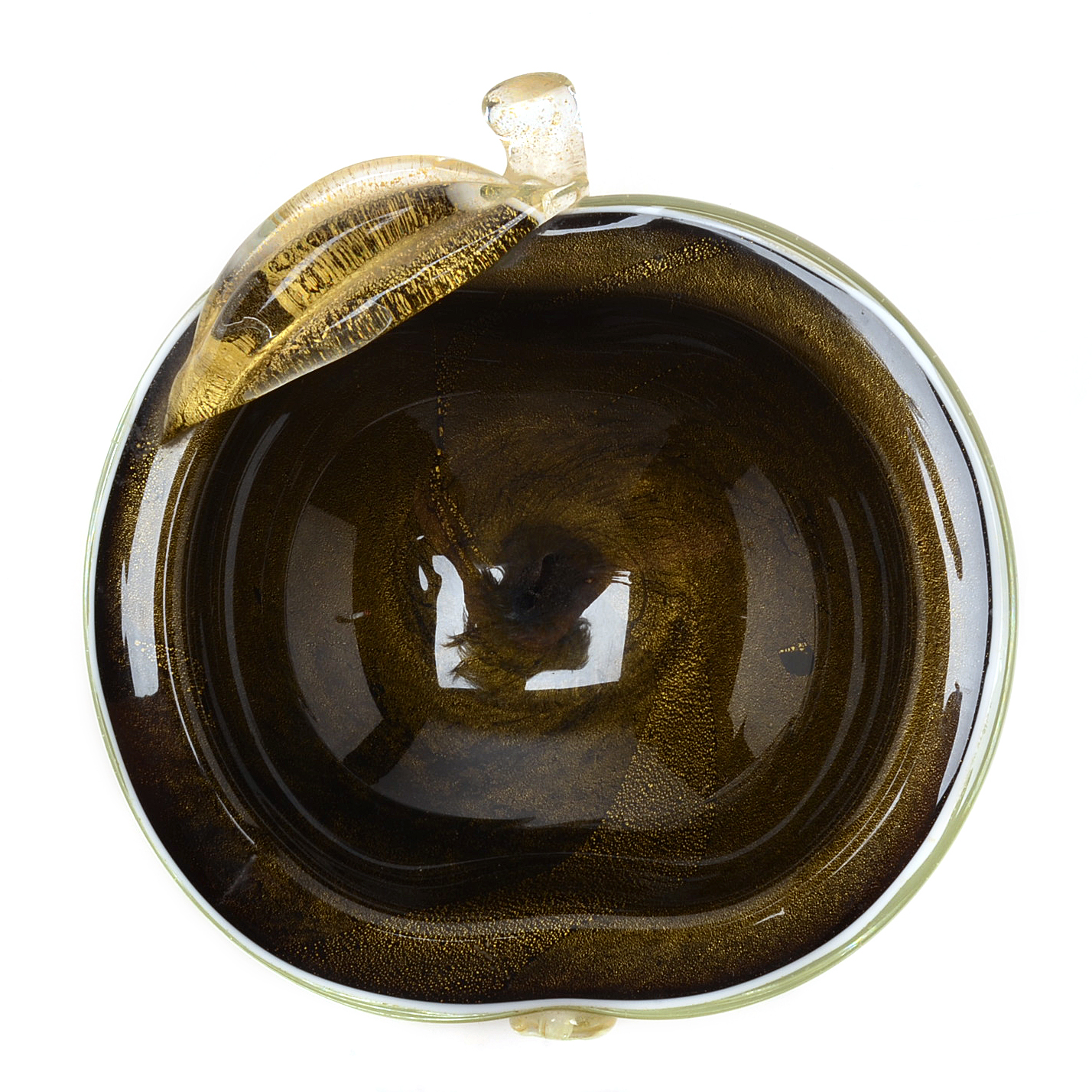 Art Glass Apple Shaped Trinket Dish