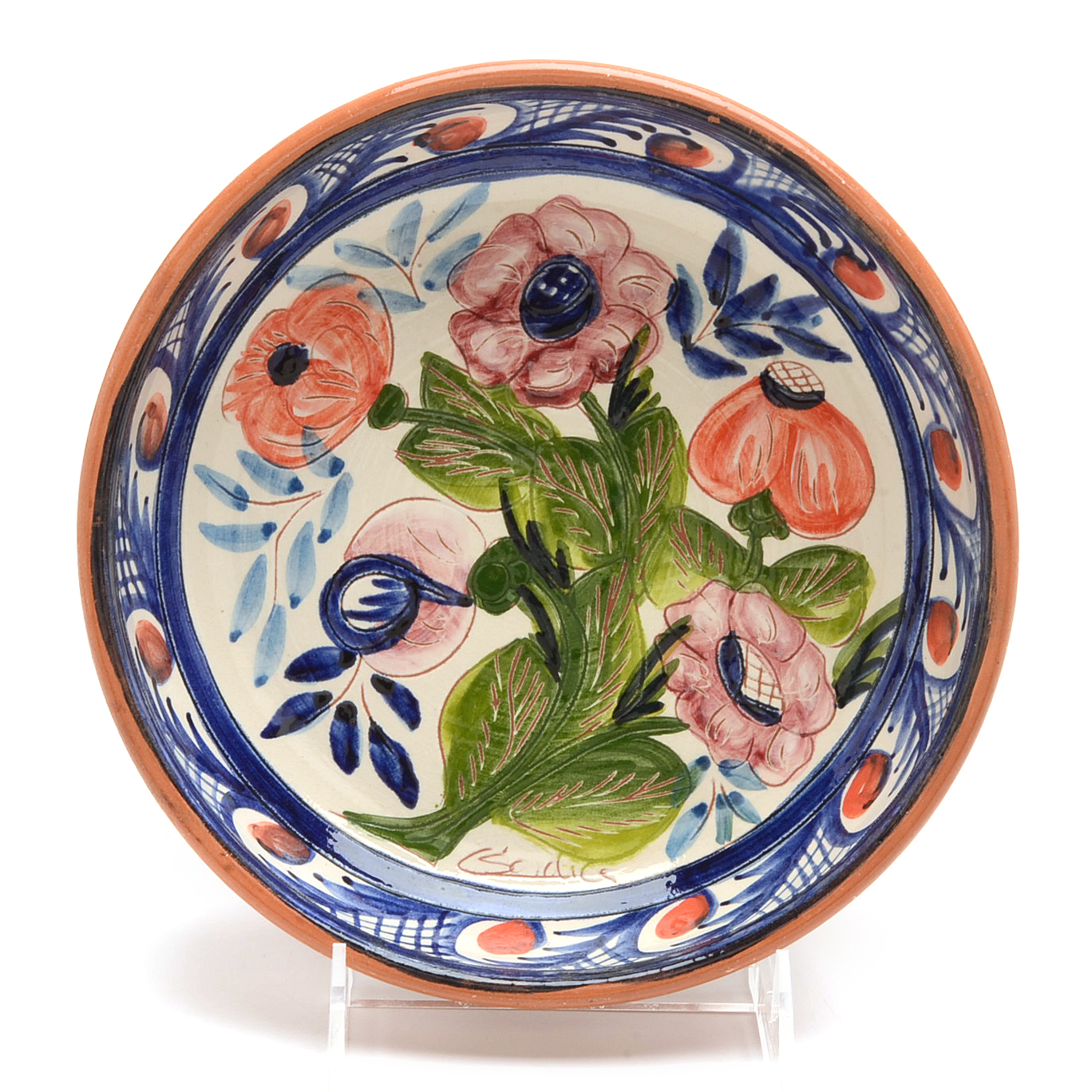 Signed Hand Thrown Portuguese Terra Cotta Bowl