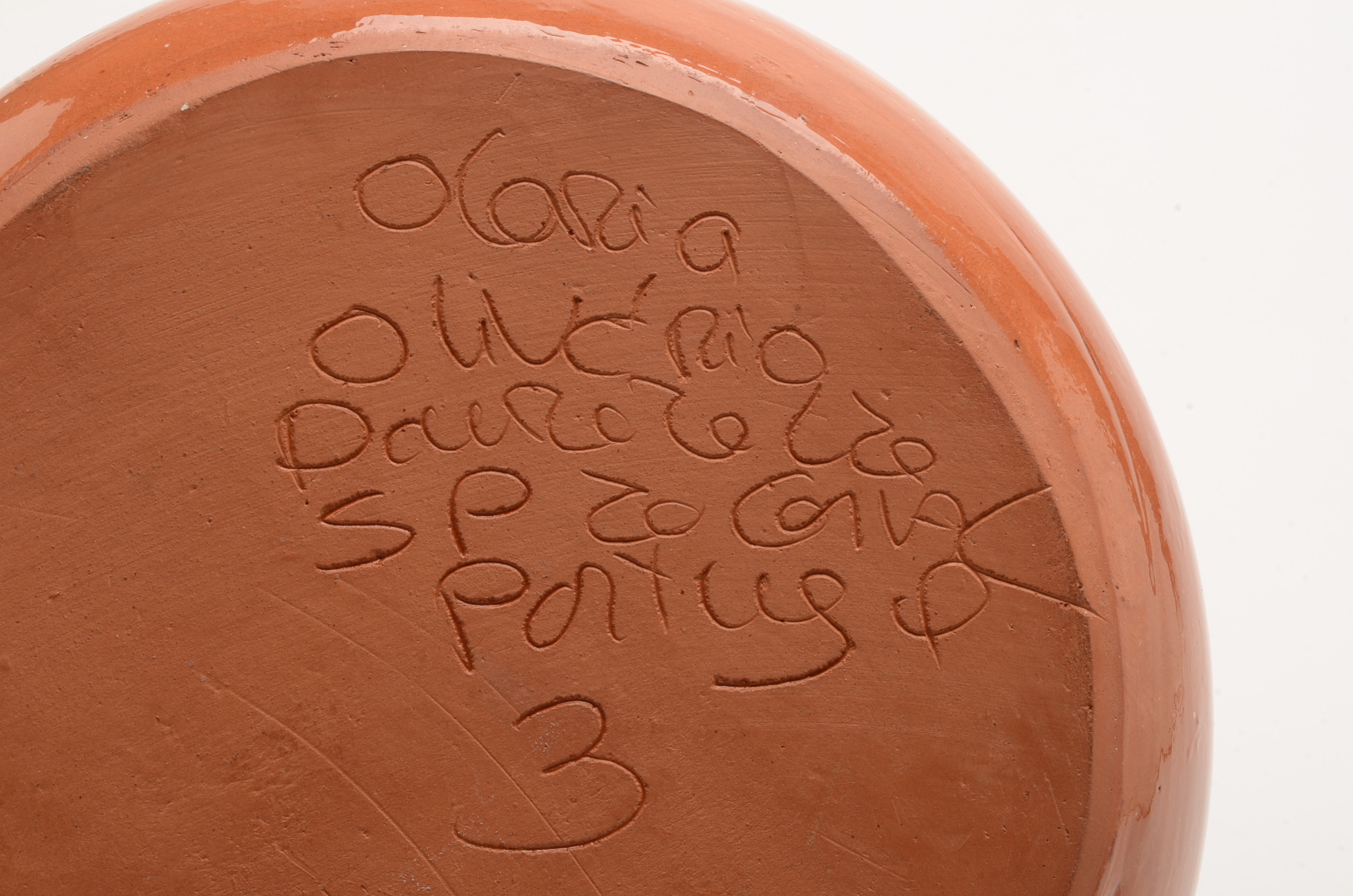 Signed Hand Thrown Portuguese Terra Cotta Bowl